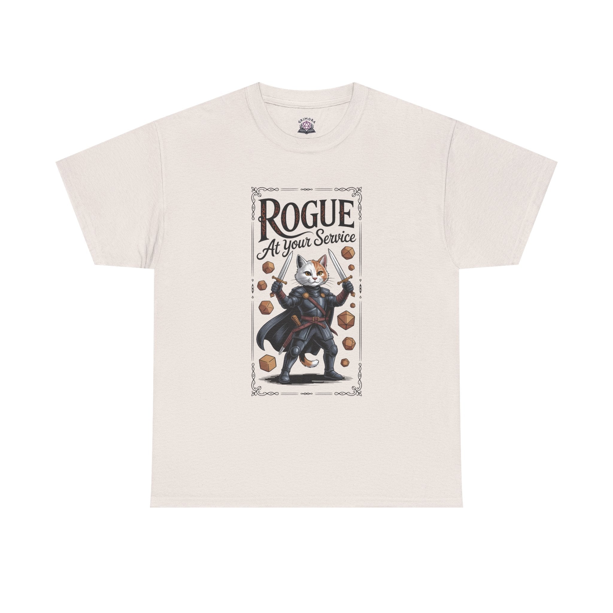 Rogue Cat at Your Serivece D&D T-shirt | Cat Lover RPG Gift