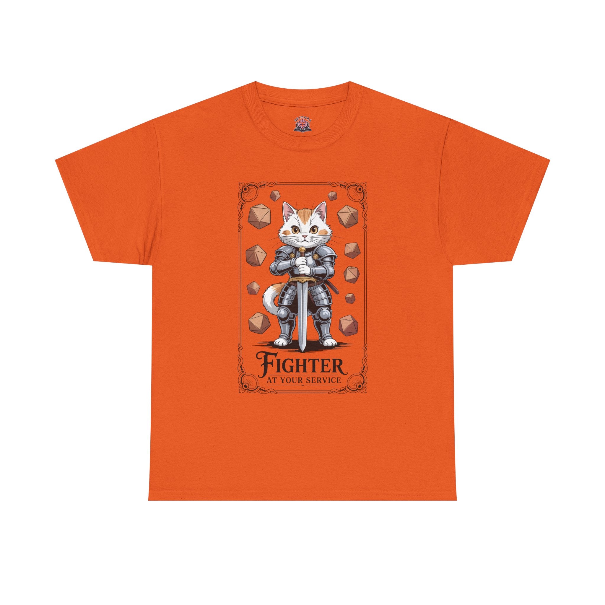 Fighter Cat at Your Service D&D T-shirt | Cat Lover RPG Gift
