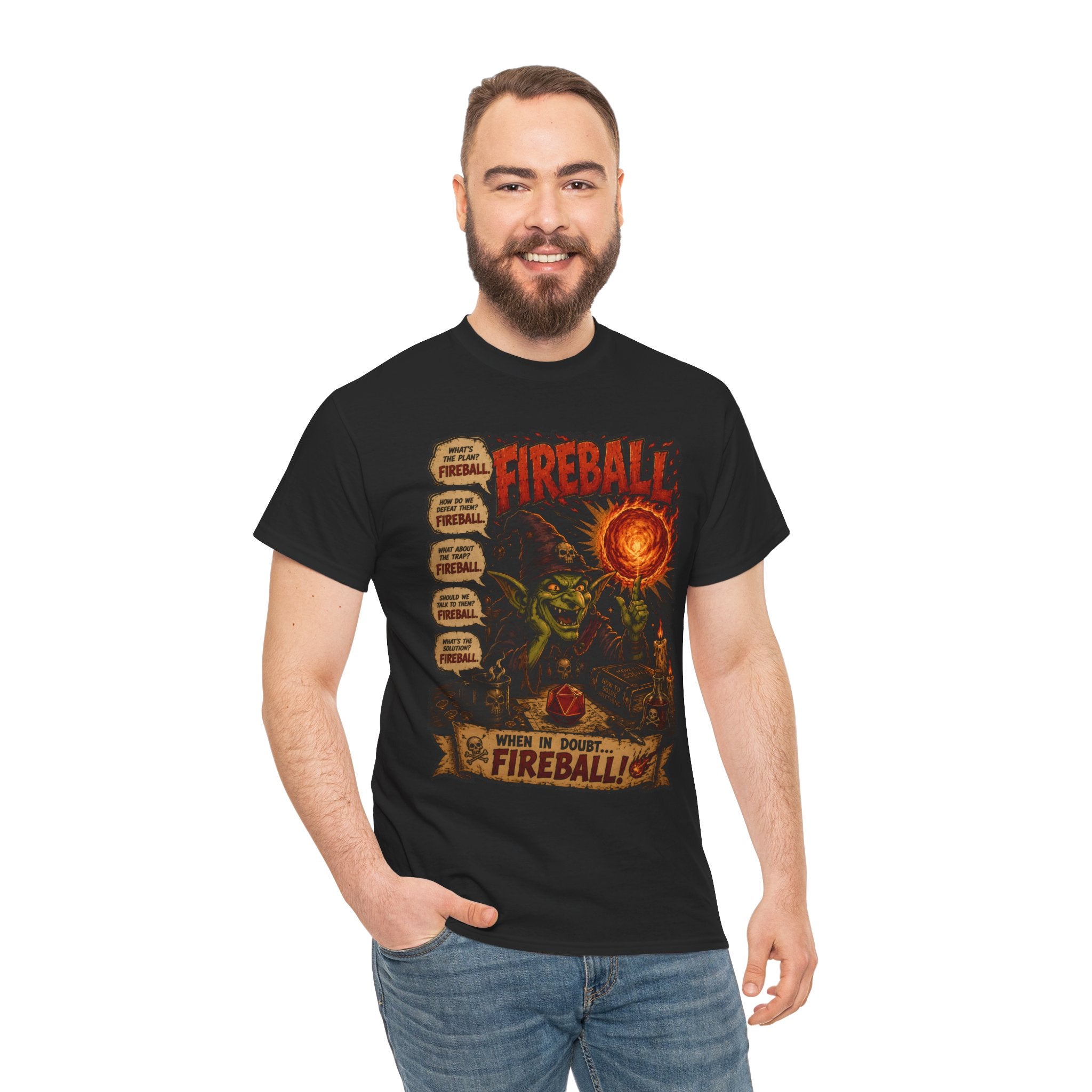 Fireball – The Ultimate Solution to All My Problems| Funny RPG T-shirt