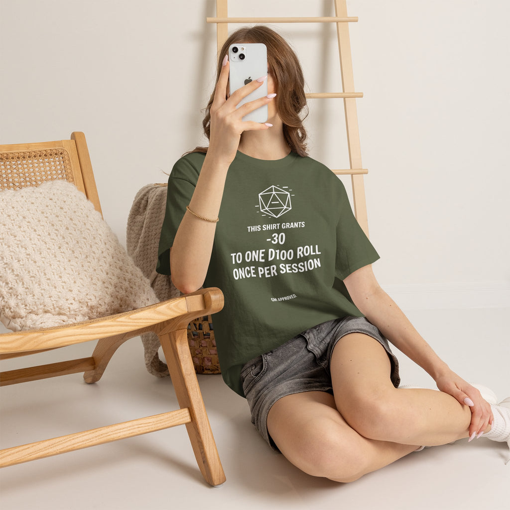 Dice roll minus modifier T-shirt | RPG Personalizable