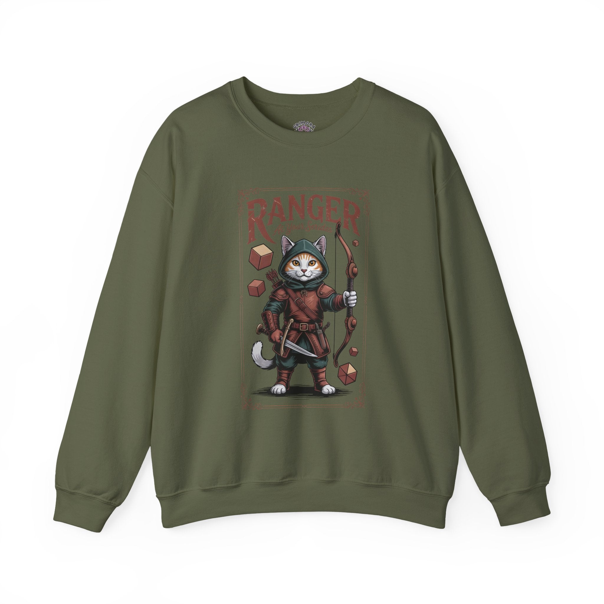 Ranger Cat at Your Serivece D&D Sweatshirt | Cat Lover RPG Gift