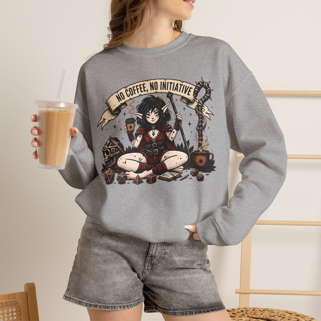 No Coffee, No Initiative | Fantasy RPG Sweatshirt