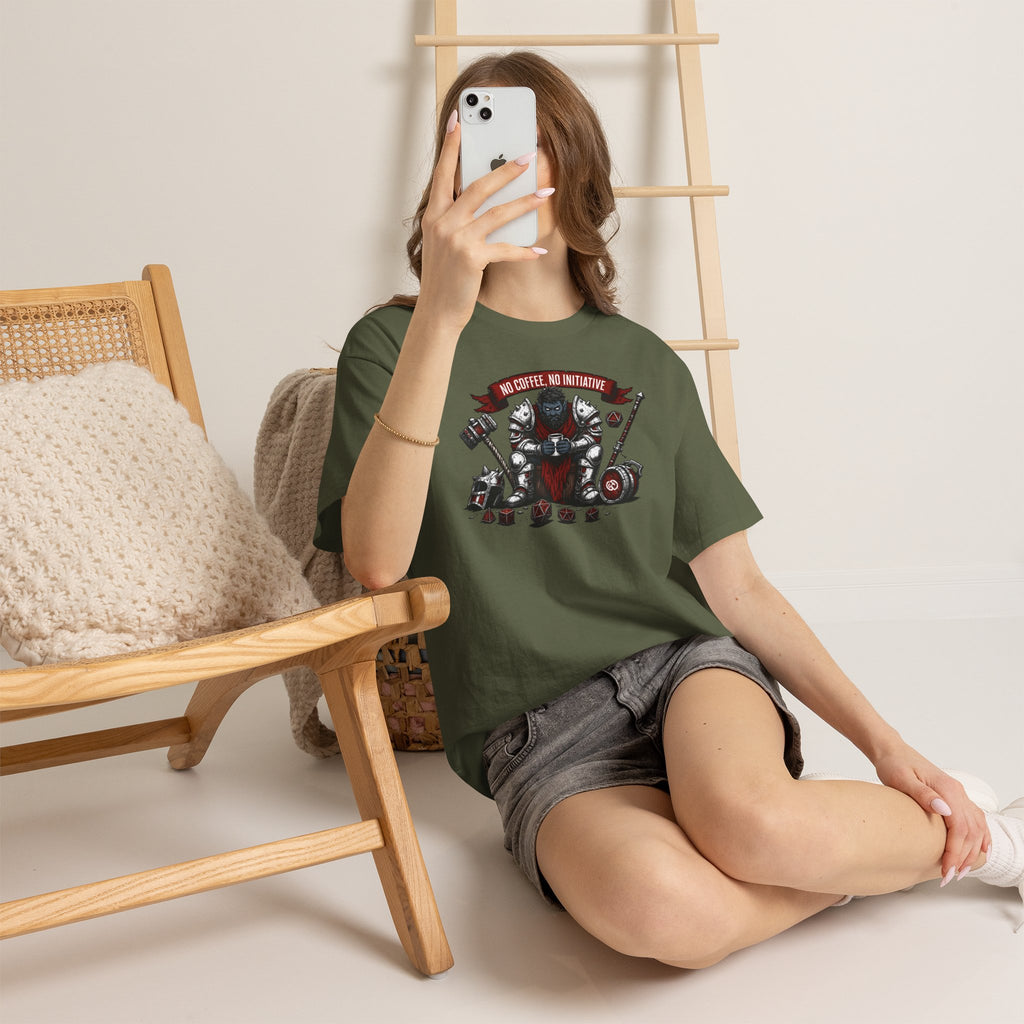No Coffee, No Initiative | Fantasy RPG T-shirt