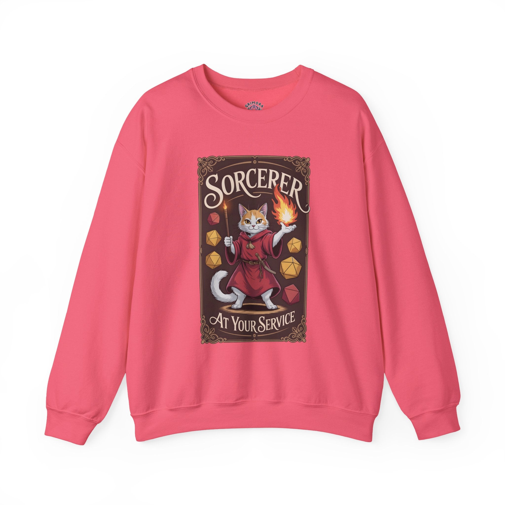 Sorcerer Cat at Your Service D&D Sweatshirt | Cat Lover RPG Gift