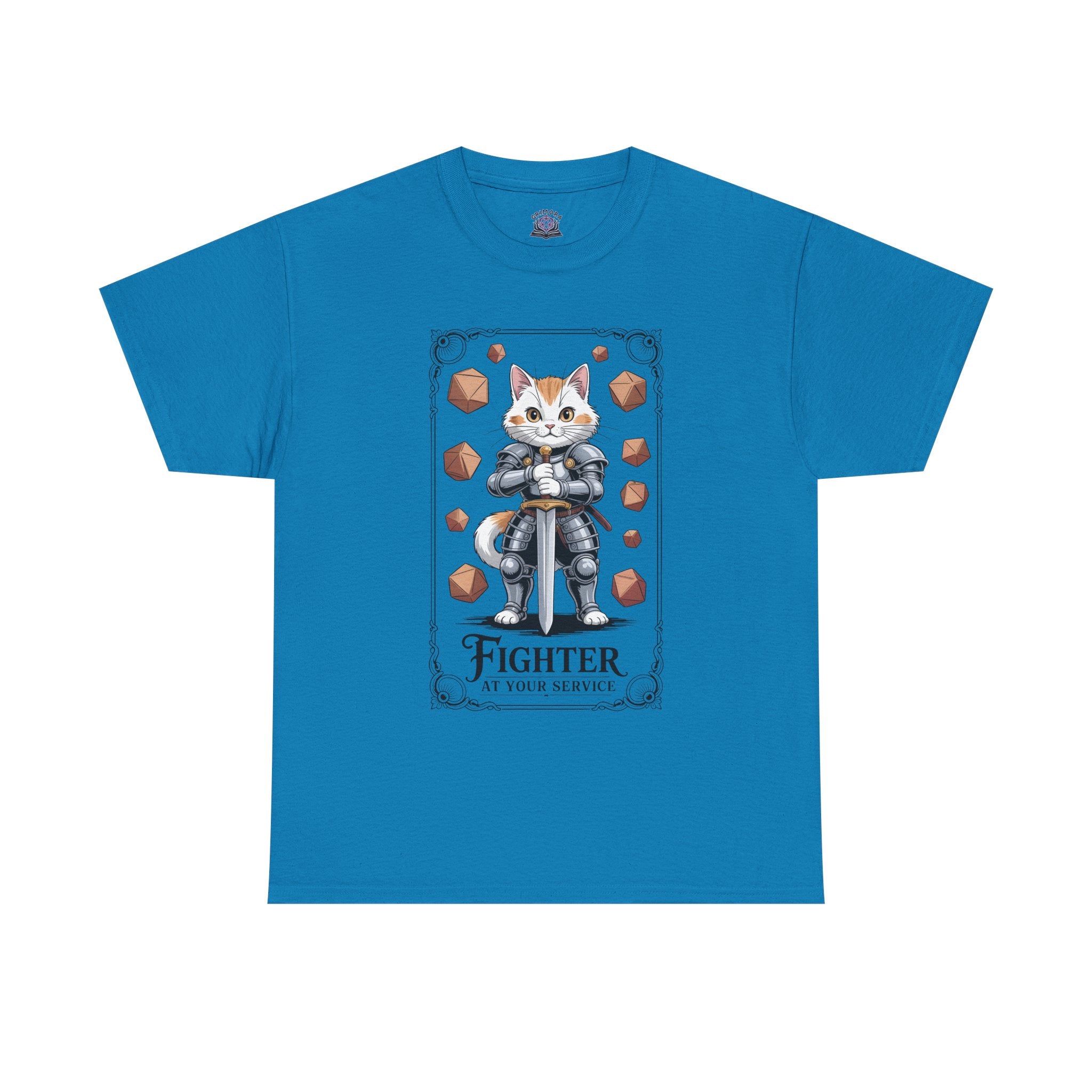 Fighter Cat at Your Service D&D T-shirt | Cat Lover RPG Gift