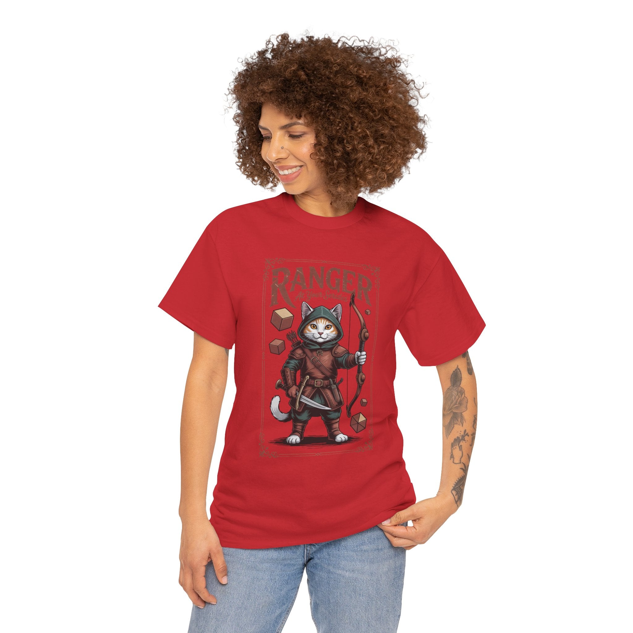 Ranger Cat at Your Serivece D&D T-shirt | Cat Lover RPG Gift