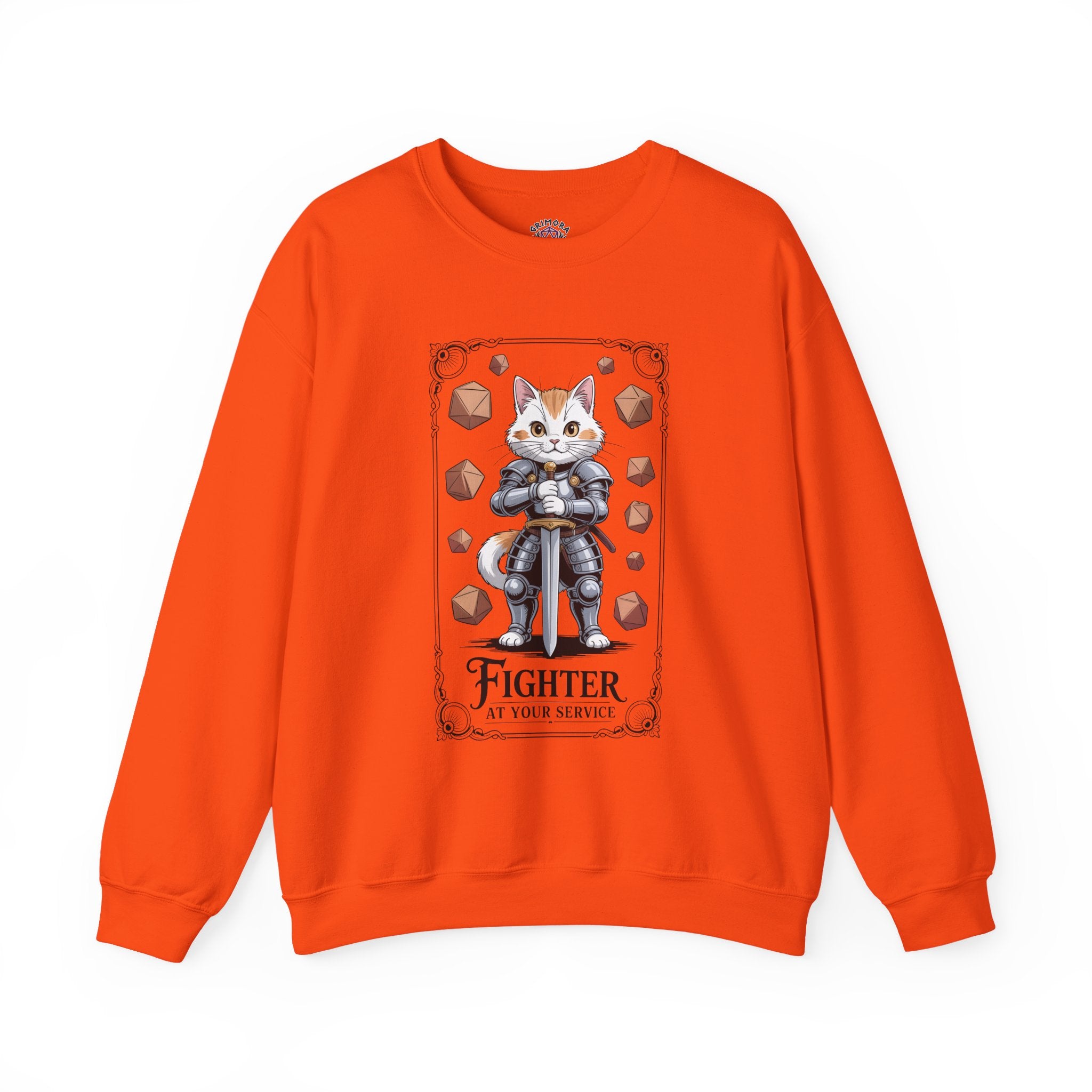 Fighter Cat at Your Service D&D Sweatshirt | Cat Lover RPG Gift