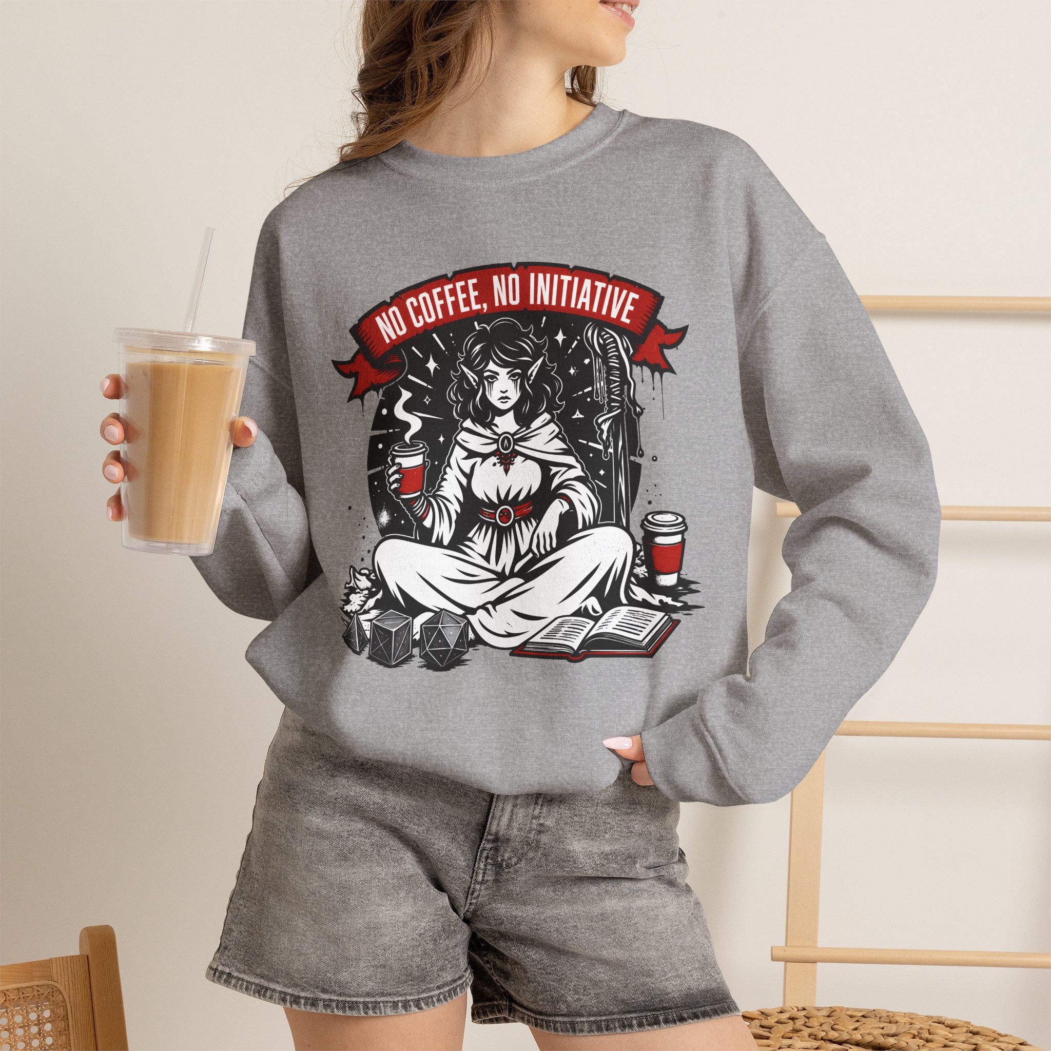 No Coffee, No Initiative | Fantasy RPG Sweatshirt