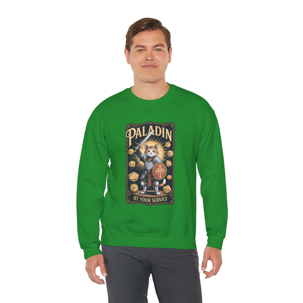 Paladin Cat at Your Service D&D Sweatshirt | Cat Lover RPG Gift