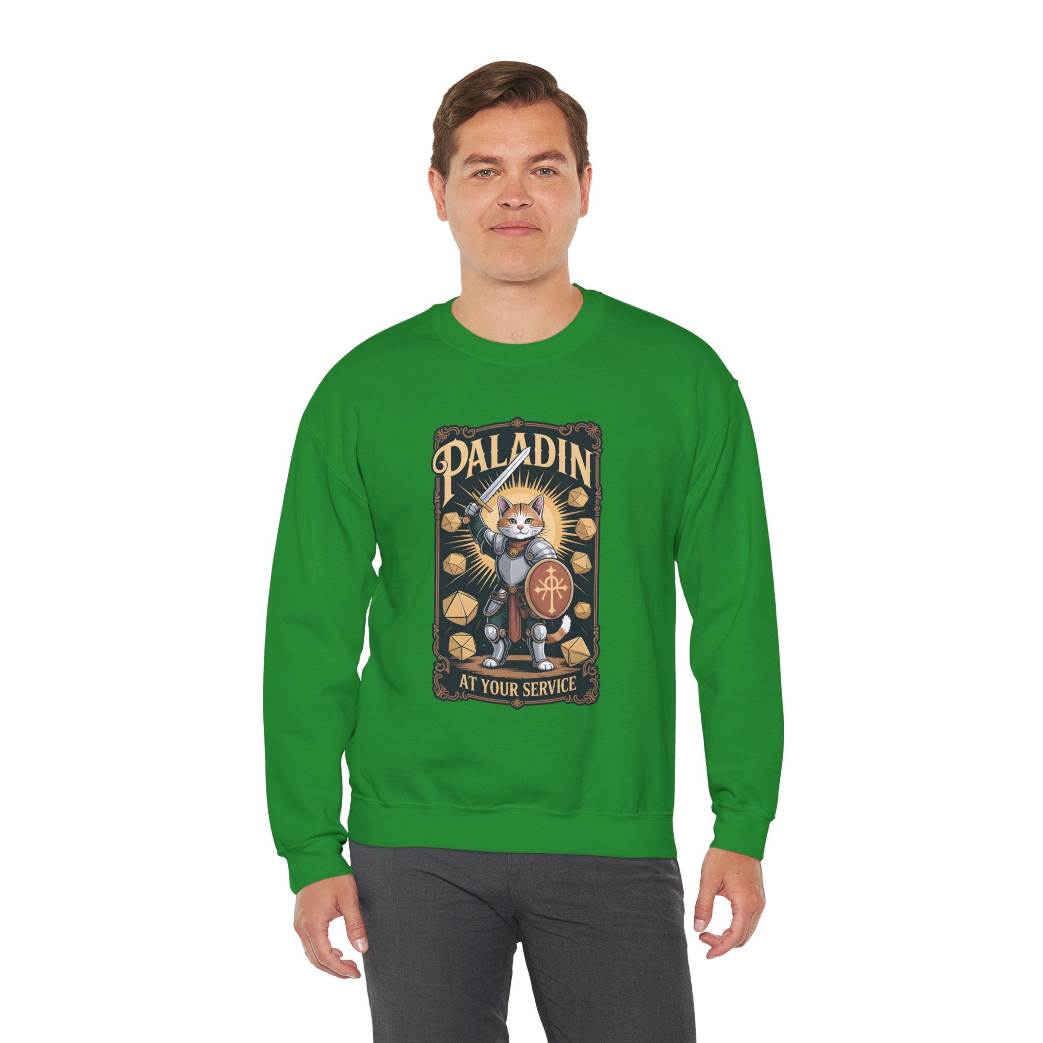Paladin Cat at Your Service D&D Sweatshirt | Cat Lover RPG Gift