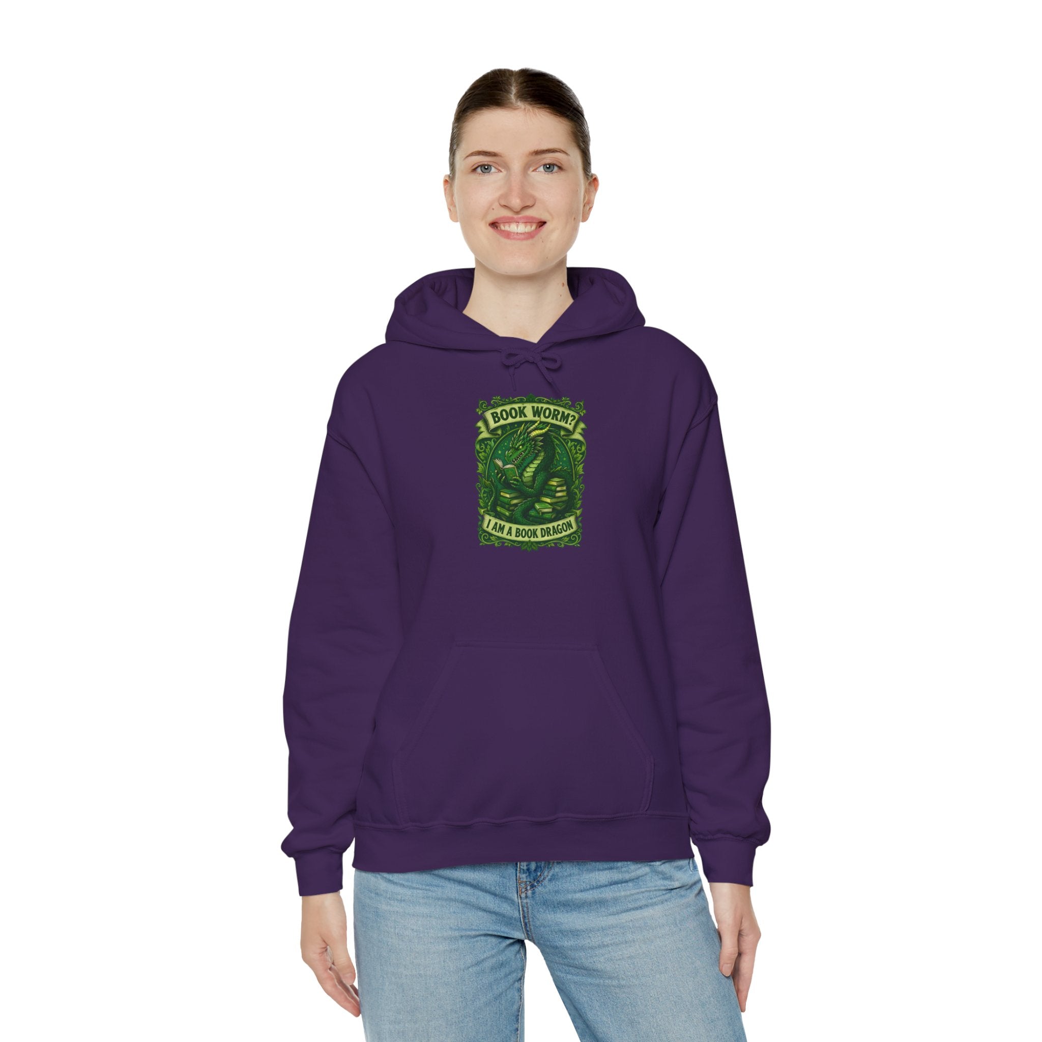 Book Worm? I Am a Book Dragon, Fantasy Reader Hoodie