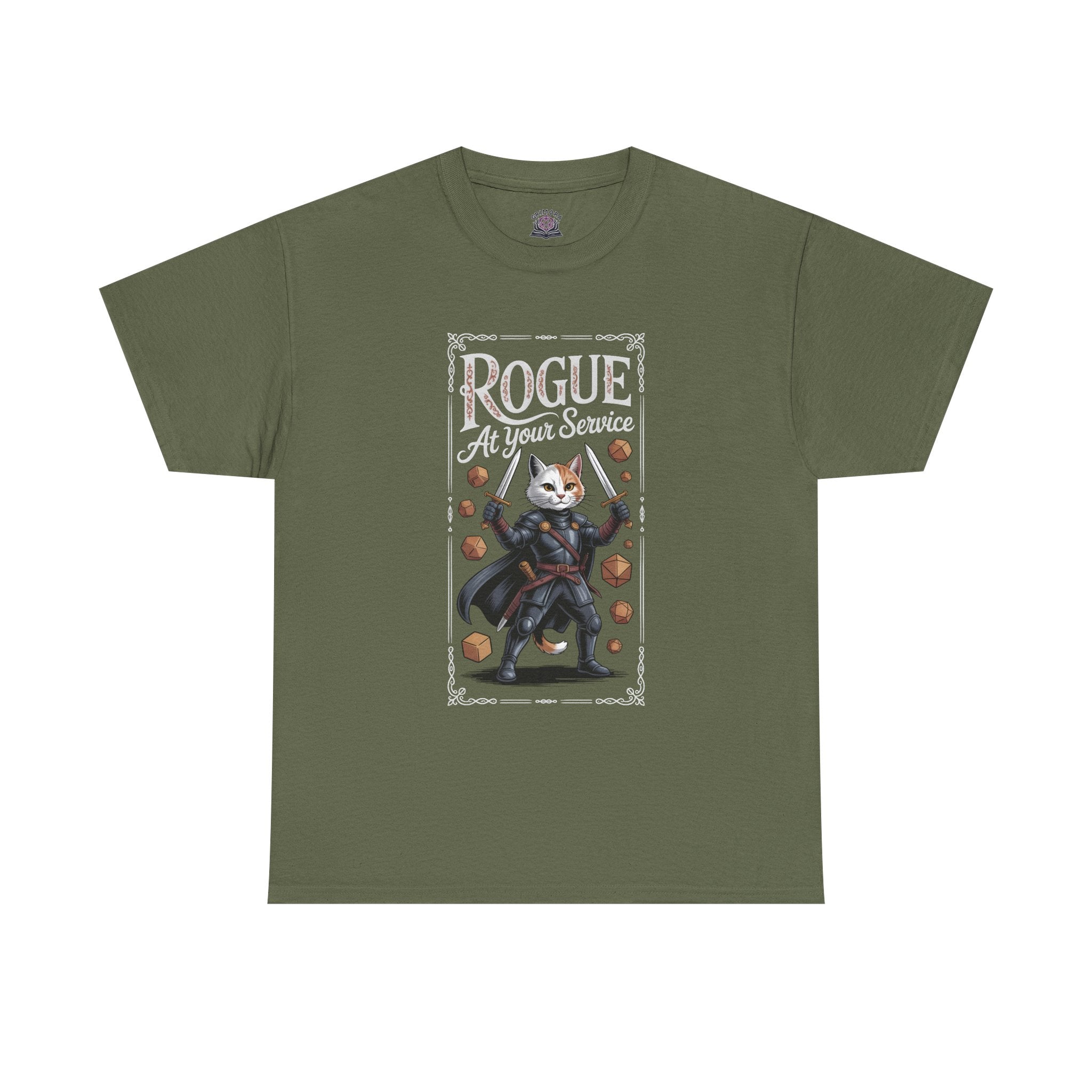 Rogue Cat at Your Serivece D&D T-shirt | Cat Lover RPG Gift