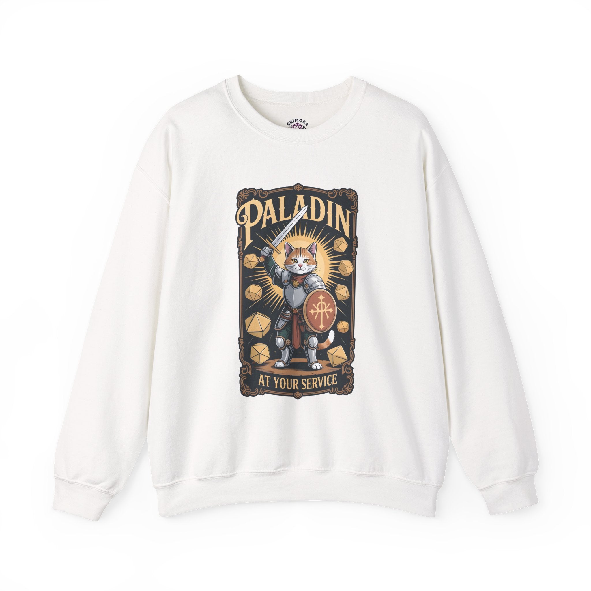 Paladin Cat at Your Service D&D Sweatshirt | Cat Lover RPG Gift