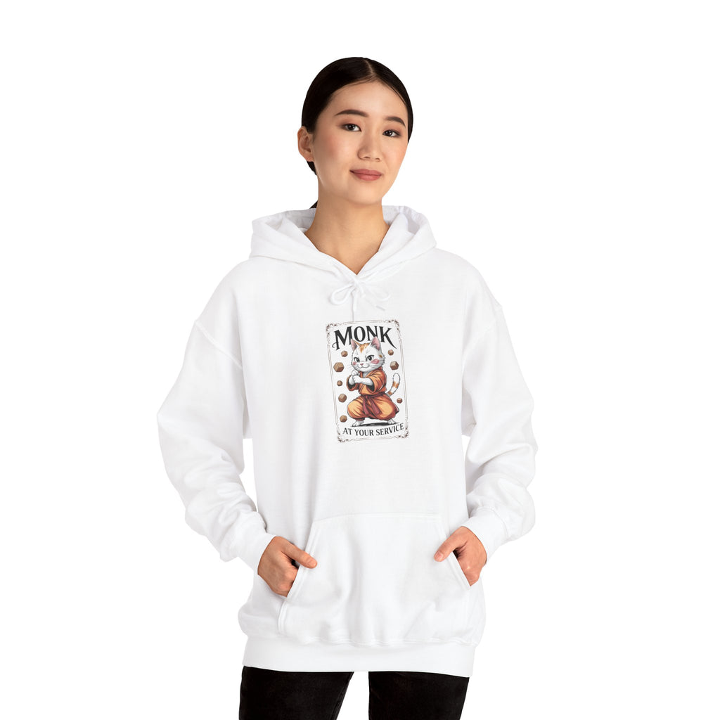 Monk Cat at Your Service D&D Hoodie | Cat Lover RPG Gift