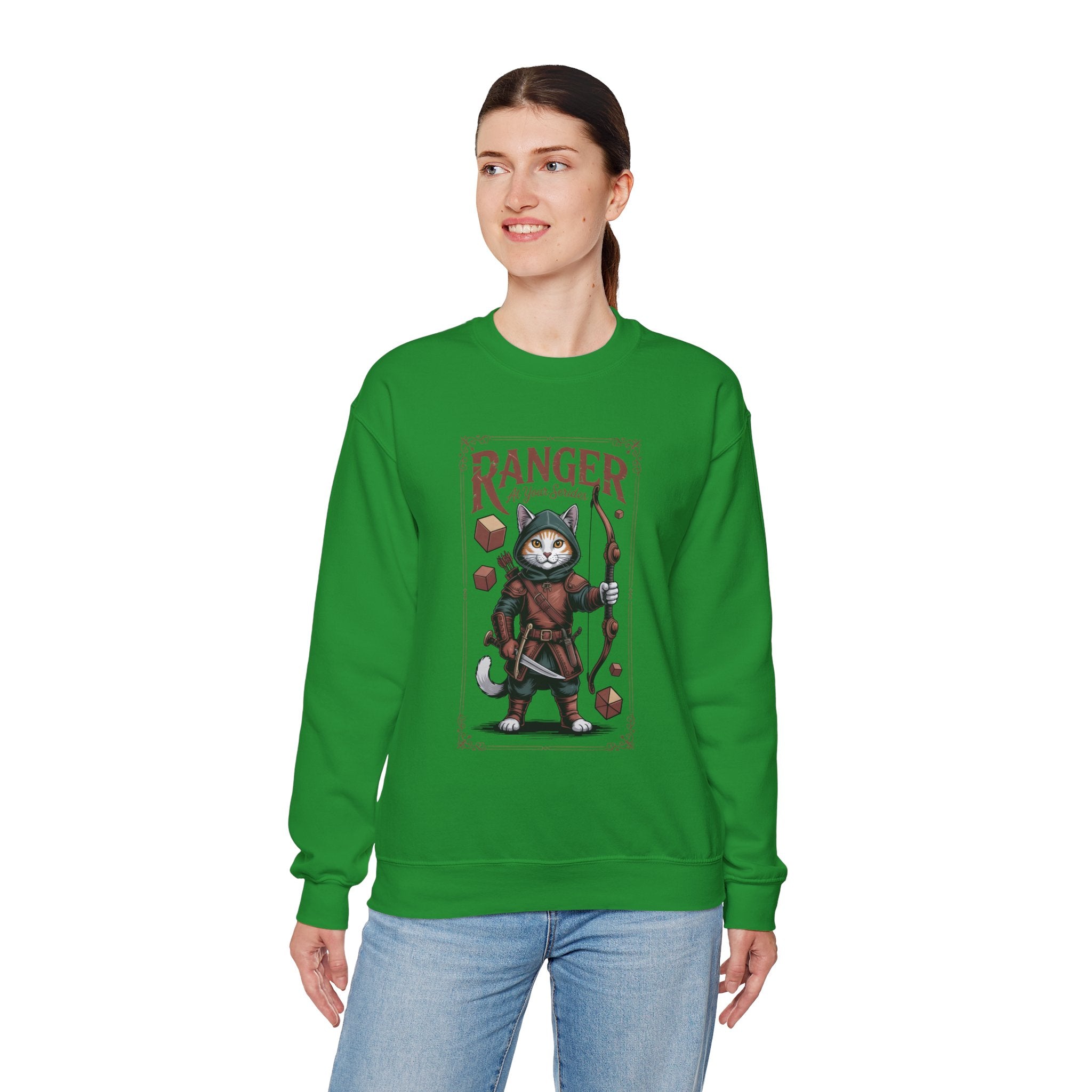 Ranger Cat at Your Serivece D&D Sweatshirt | Cat Lover RPG Gift