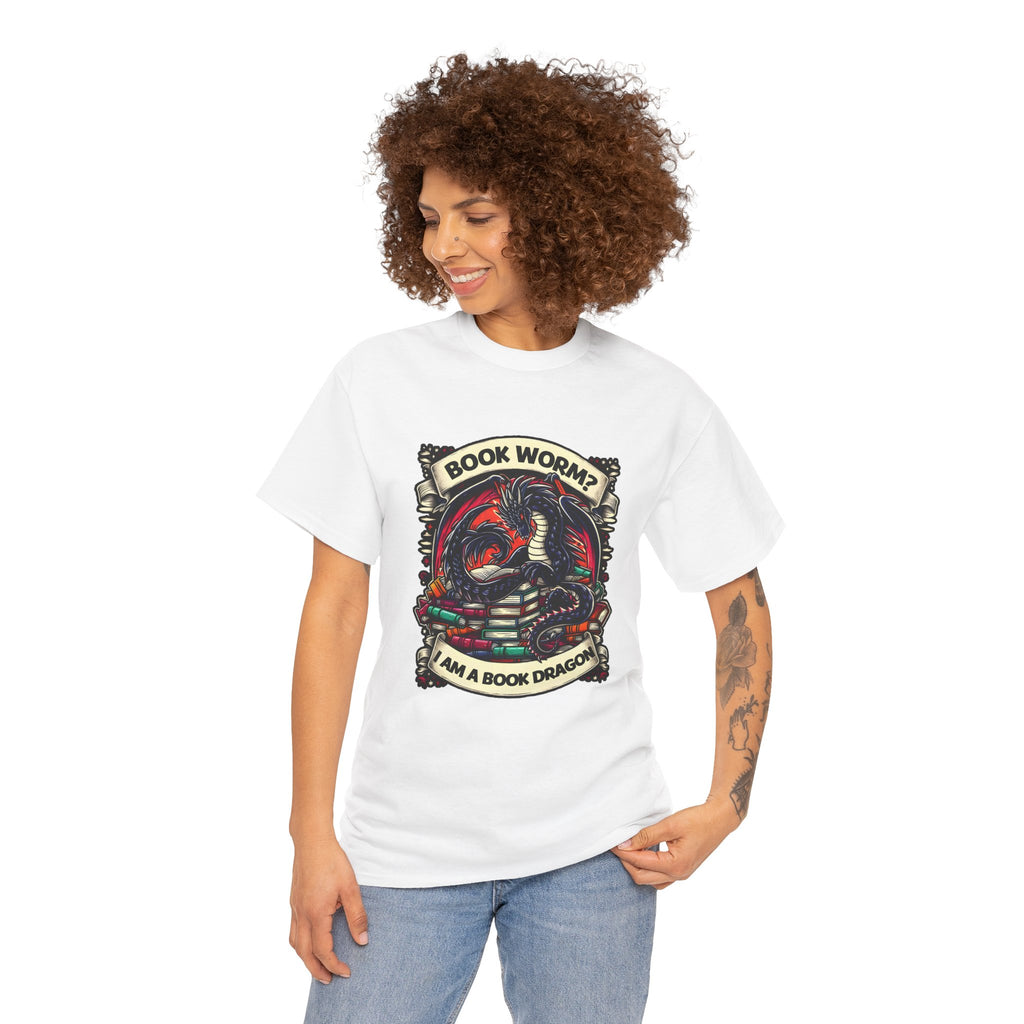 Book Worm? I Am a Book Dragon, Fantasy Reader T-shirt