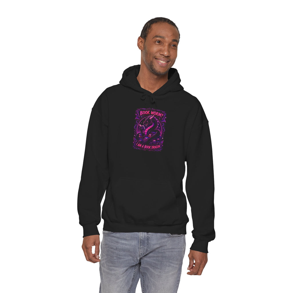 Book Worm? I Am a Book Dragon, Fantasy Reader Hoodie