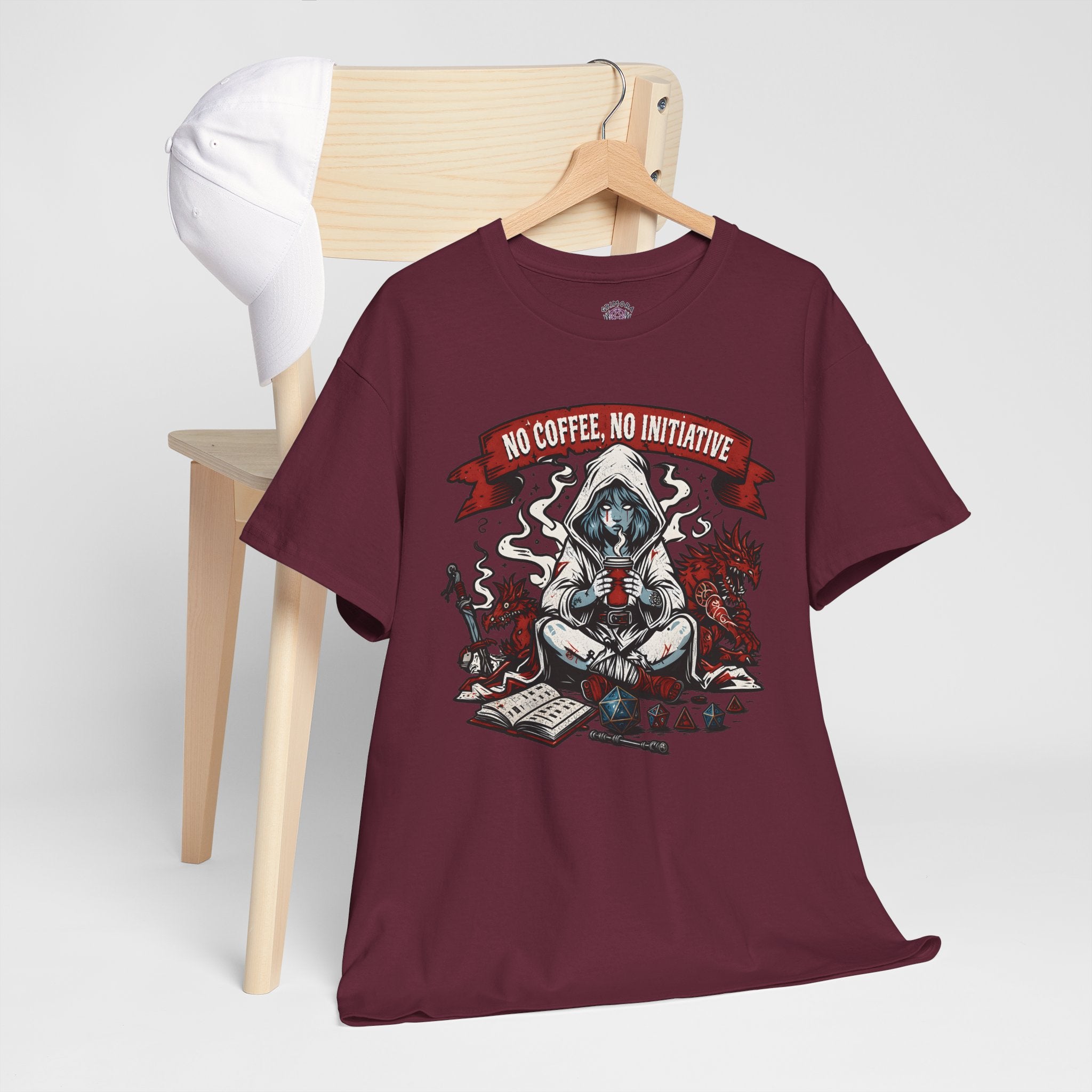 No Coffee, No Initiative | Fantasy RPG T-shirt