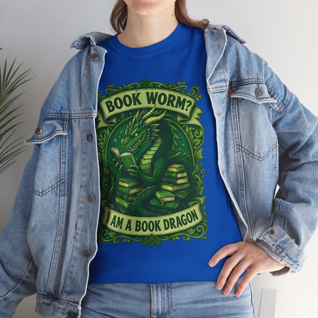 Book Worm? I Am a Book Dragon, Fantasy Reader T-shirt
