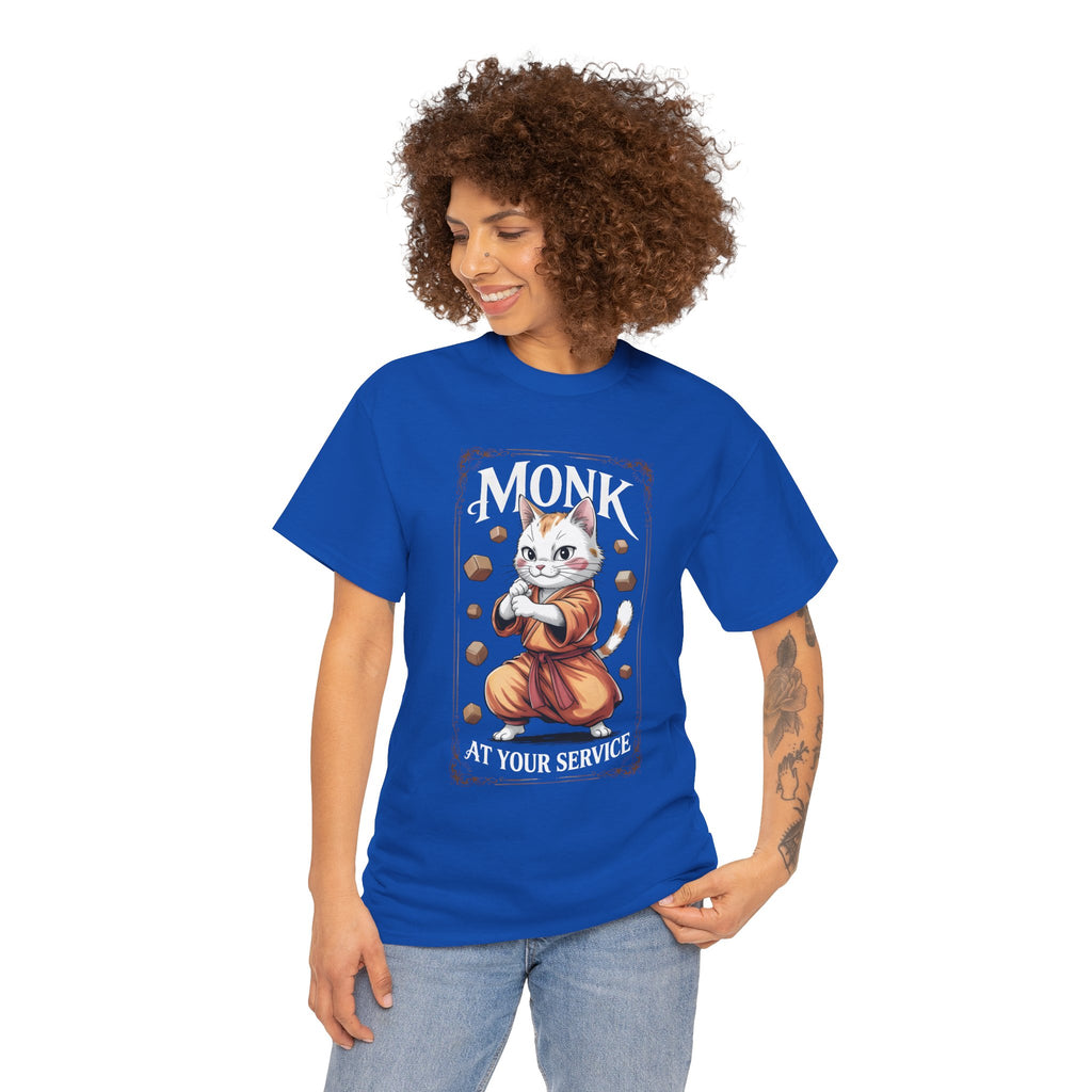 Monk Cat at Your Service D&D T-shirt | Cat Lover RPG Gift