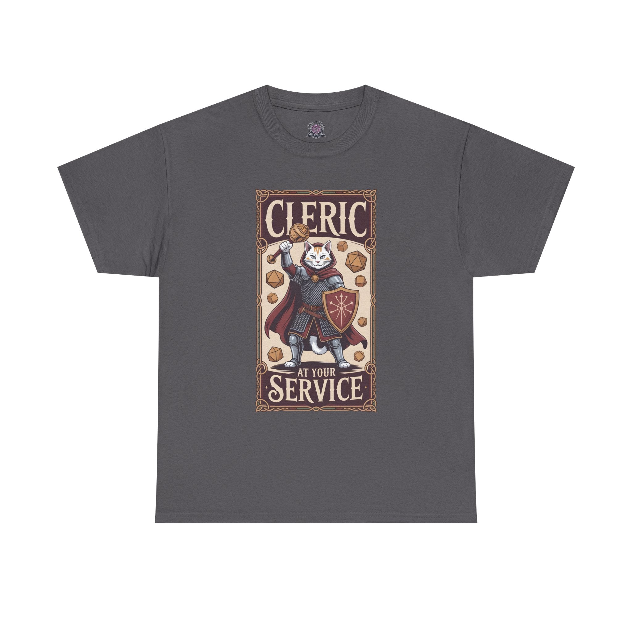 Cleric Cat at Your Service D&D T-shirt | Cat Lover RPG Gift
