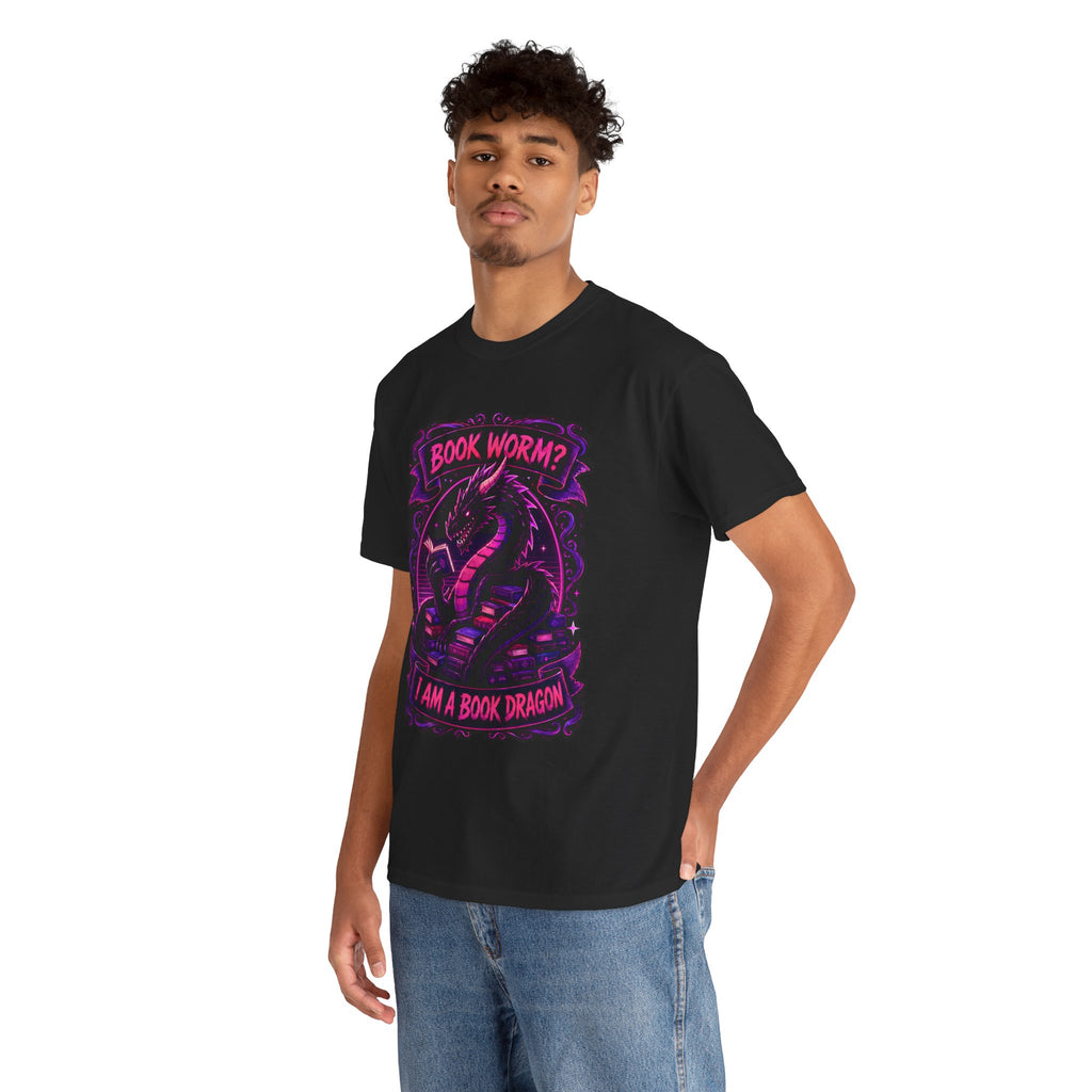 Book Worm? I Am a Book Dragon, Fantasy Reader T-shirt
