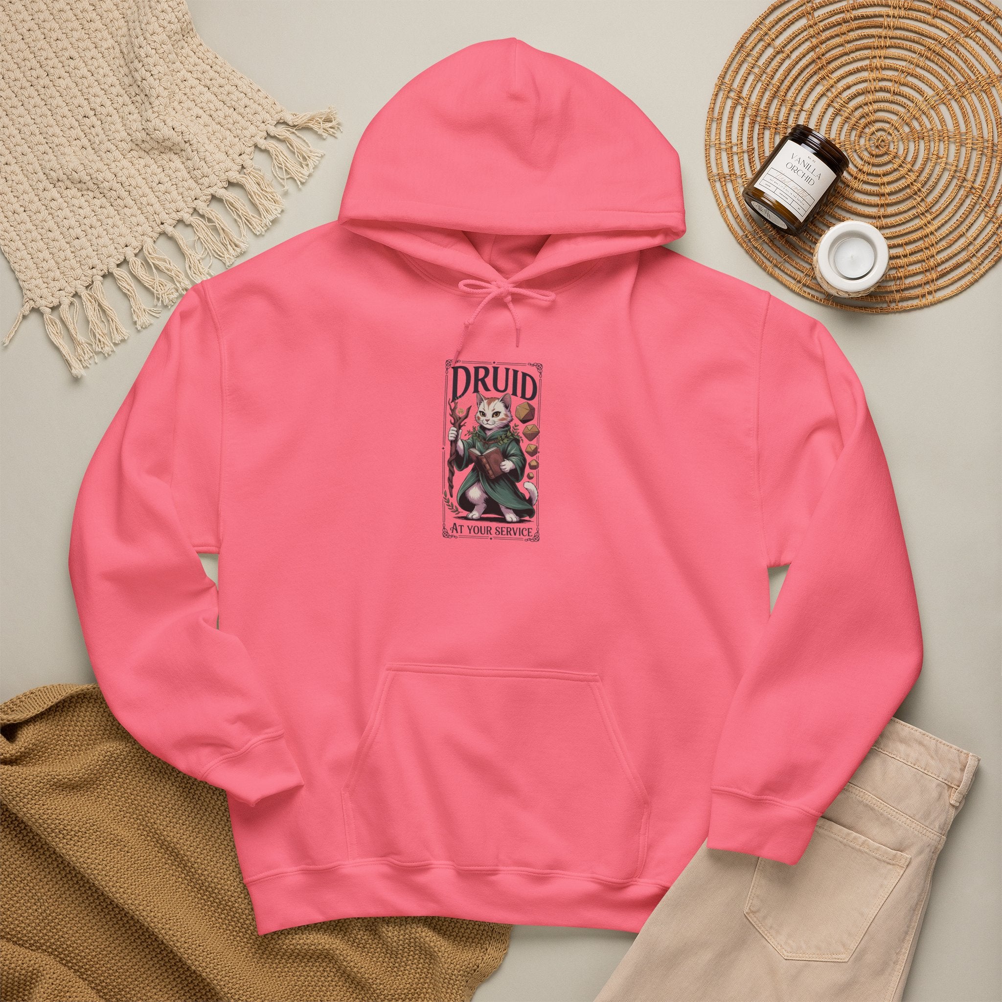 Druid Cat at Your Serivece D&D Hoodie | Cat Lover RPG Gift