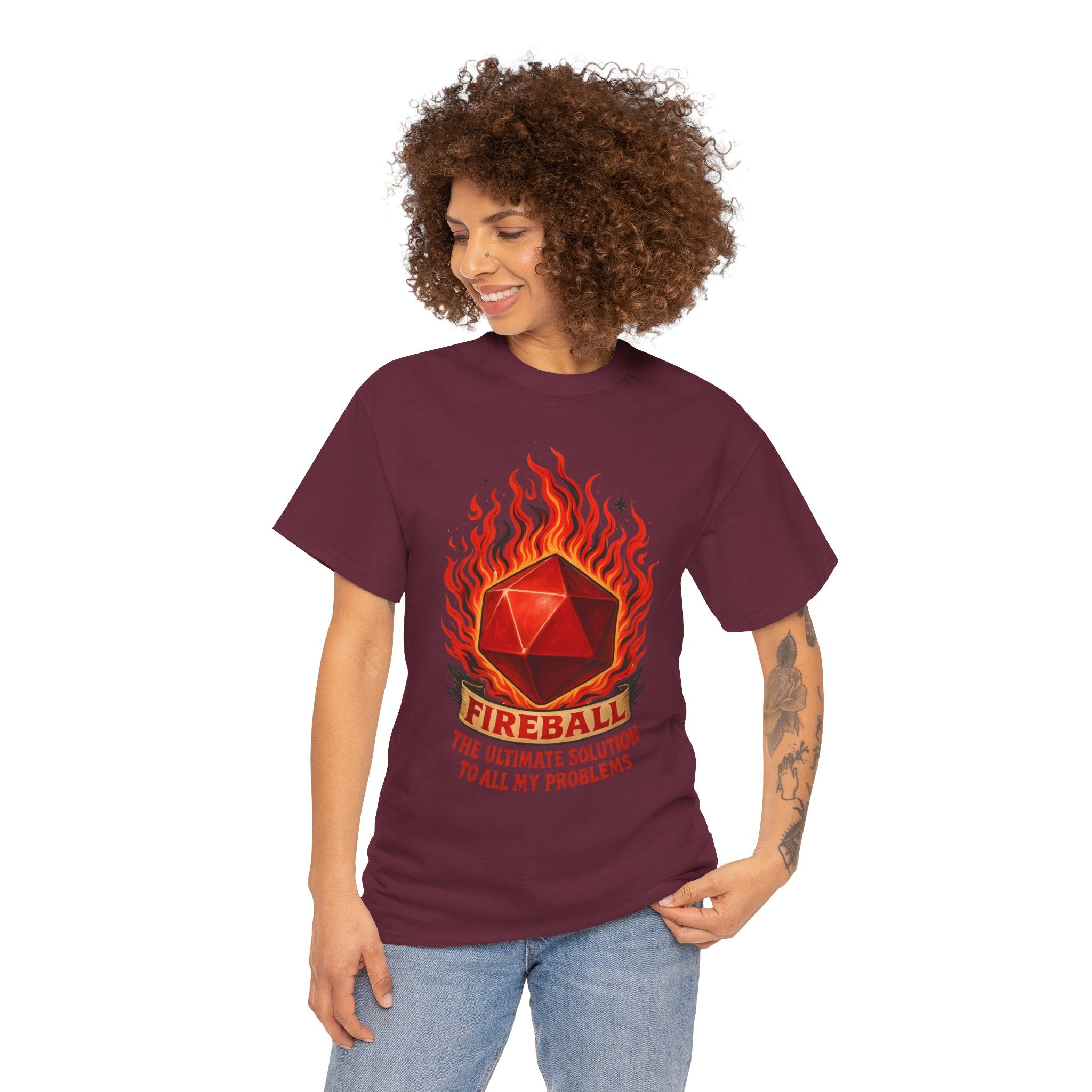 Fireball – The Ultimate Solution to All My Problems| Funny RPG T-shirt