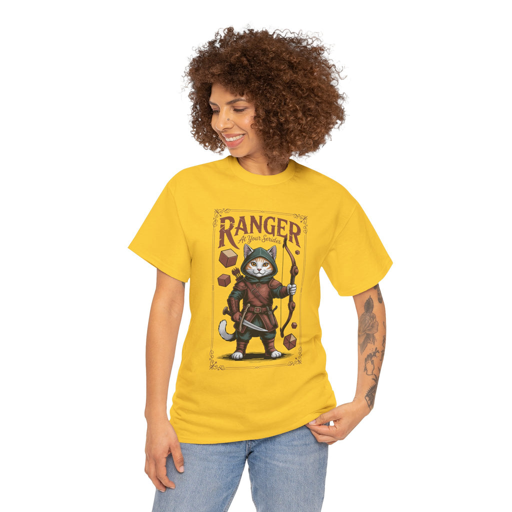 Ranger Cat at Your Serivece D&D T-shirt | Cat Lover RPG Gift