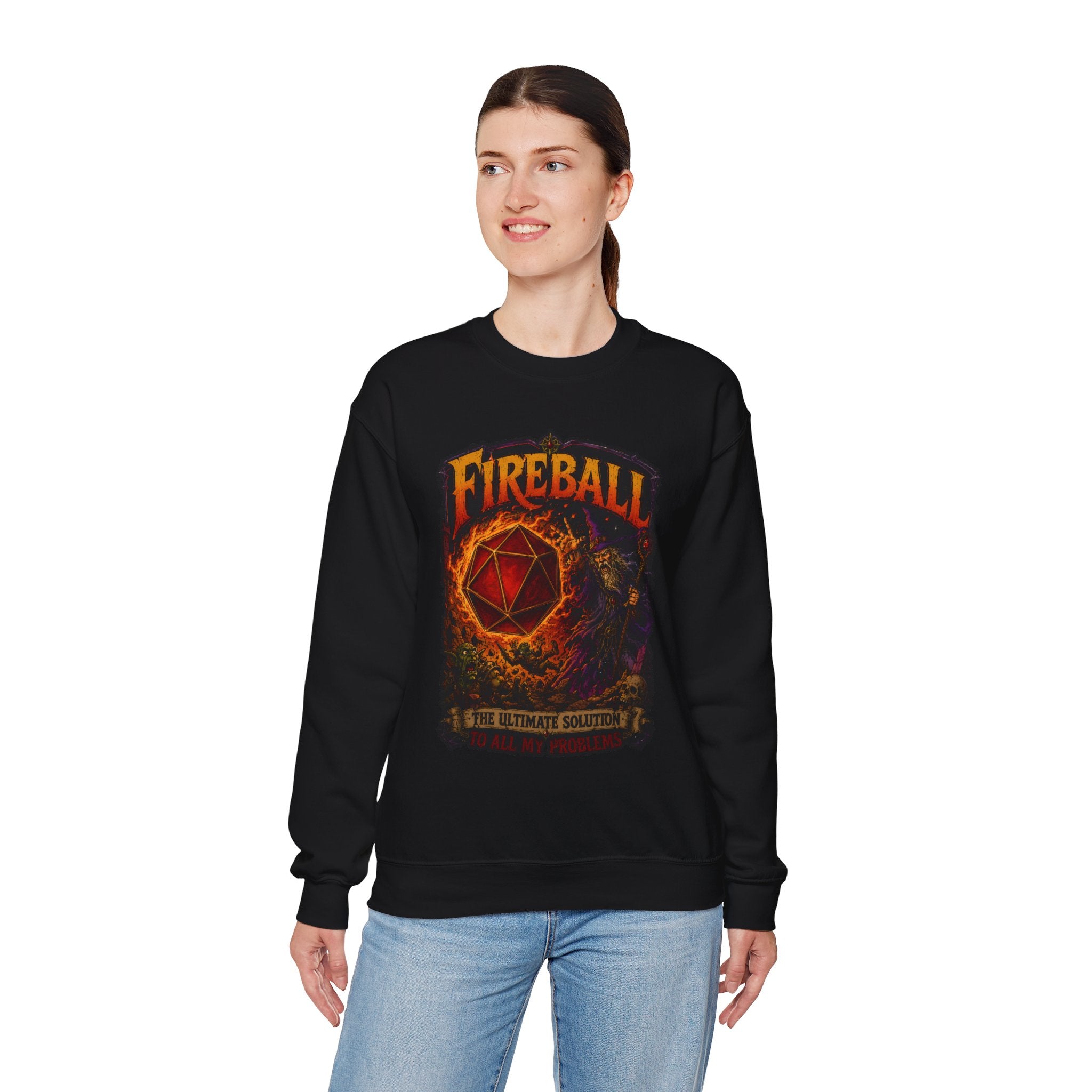 Fireball – The Ultimate Solution to All My Problems| Funny RPG Sweatshirt