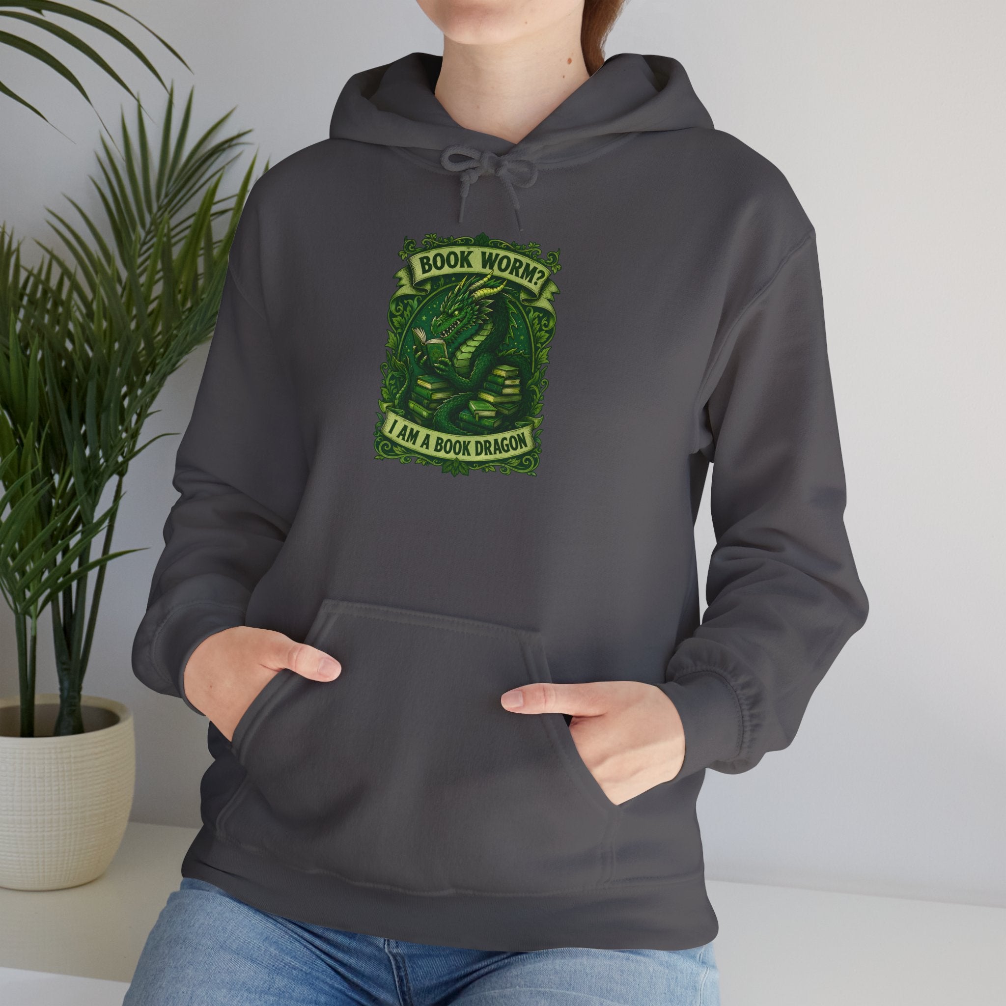 Book Worm? I Am a Book Dragon, Fantasy Reader Hoodie