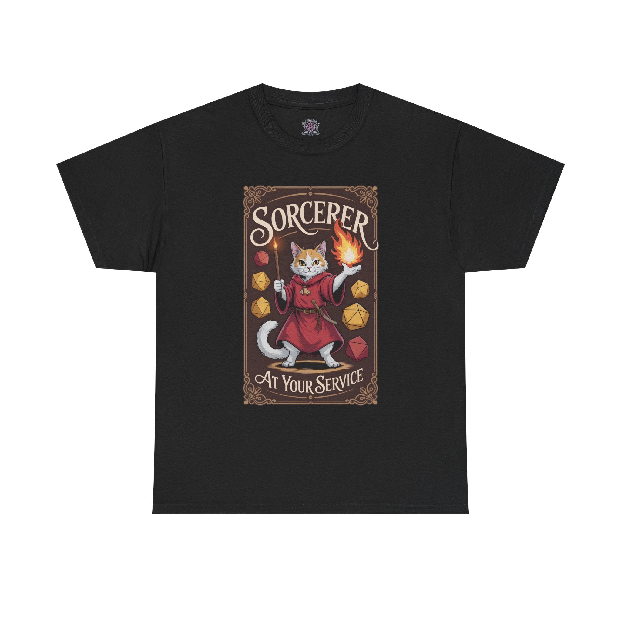 Sorcerer Cat at Your Service D&D T-shirt | Cat Lover RPG Gift