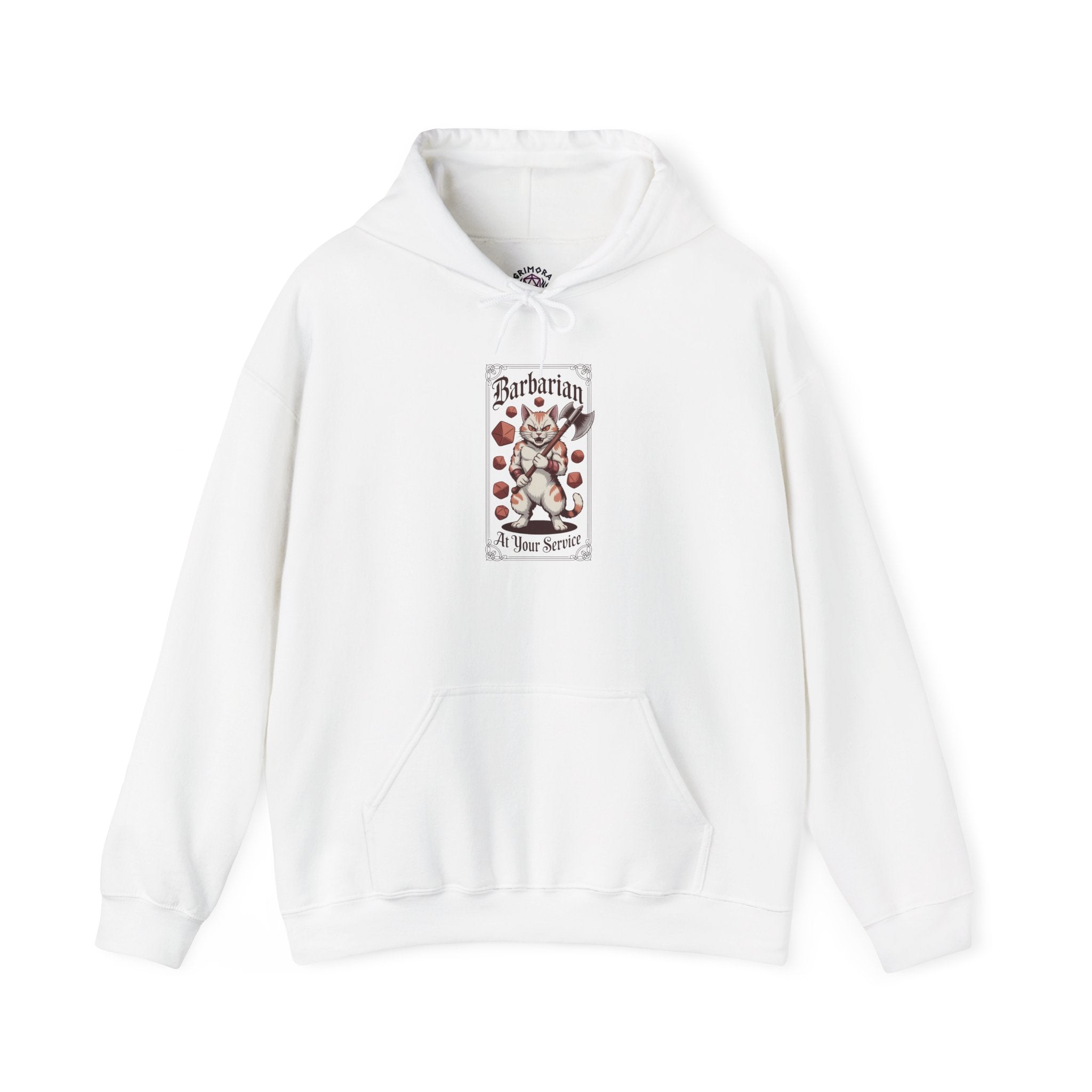 Barbarian Cat at Your Serivece D&D Hoodie | Cat Lover RPG Gift