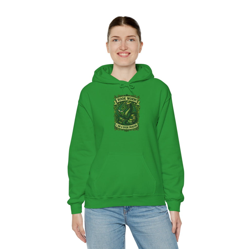 Book Worm? I Am a Book Dragon, Fantasy Reader Hoodie