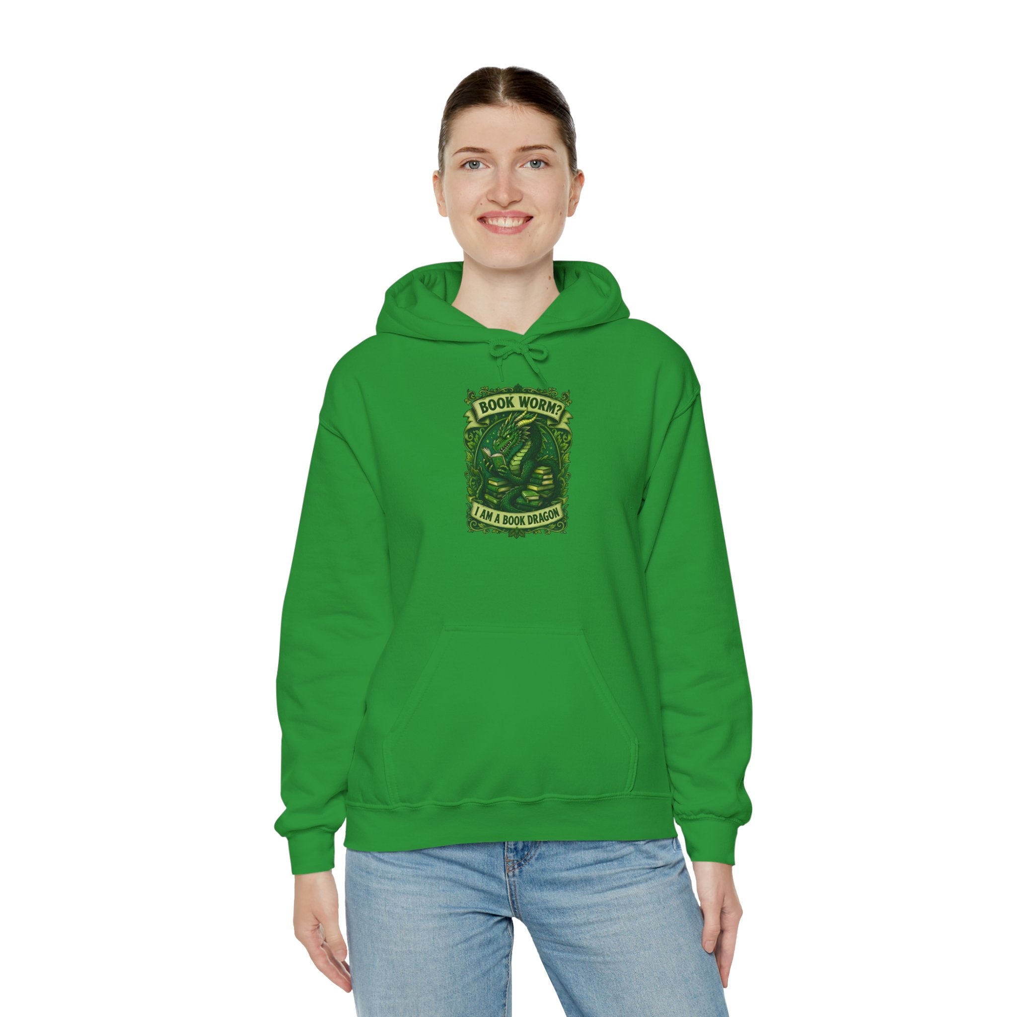 Book Worm? I Am a Book Dragon, Fantasy Reader Hoodie