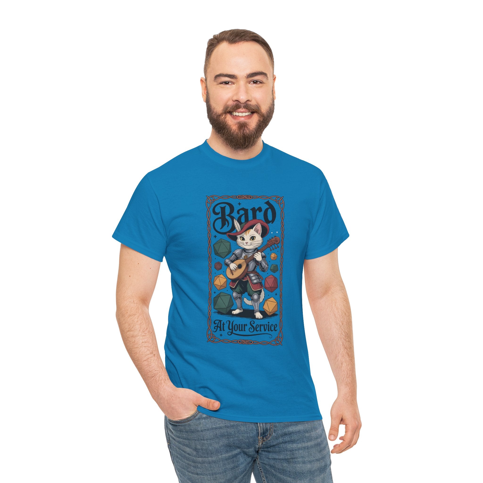 Bard Cat at Your Serivece D&D T-shirt | Cat Lover RPG Gift