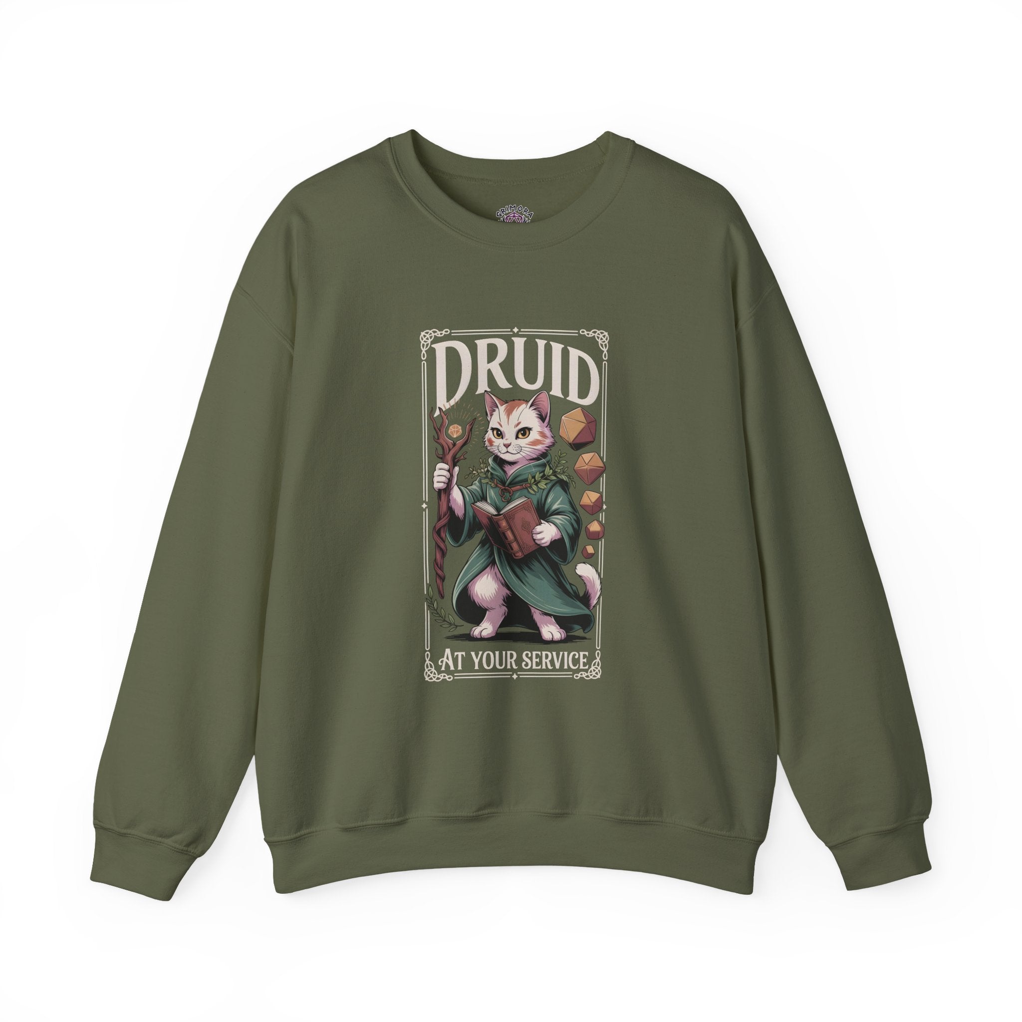 Druid Cat at Your Serivece D&D Sweatshirt | Cat Lover RPG Gift