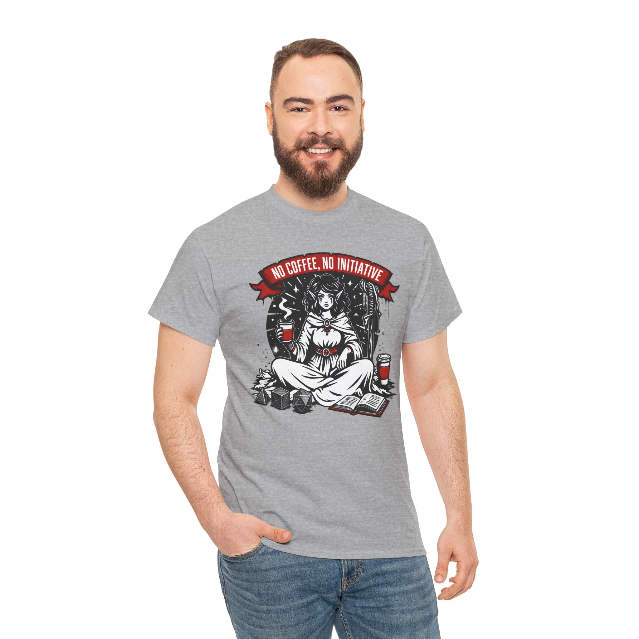 No Coffee, No Initiative | Fantasy RPG T-shirt