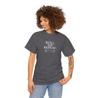 Roll. Sip. Repeat. | Tabletop RPG Coffee T-shirt | Dice & Coffee Lover T-shirt