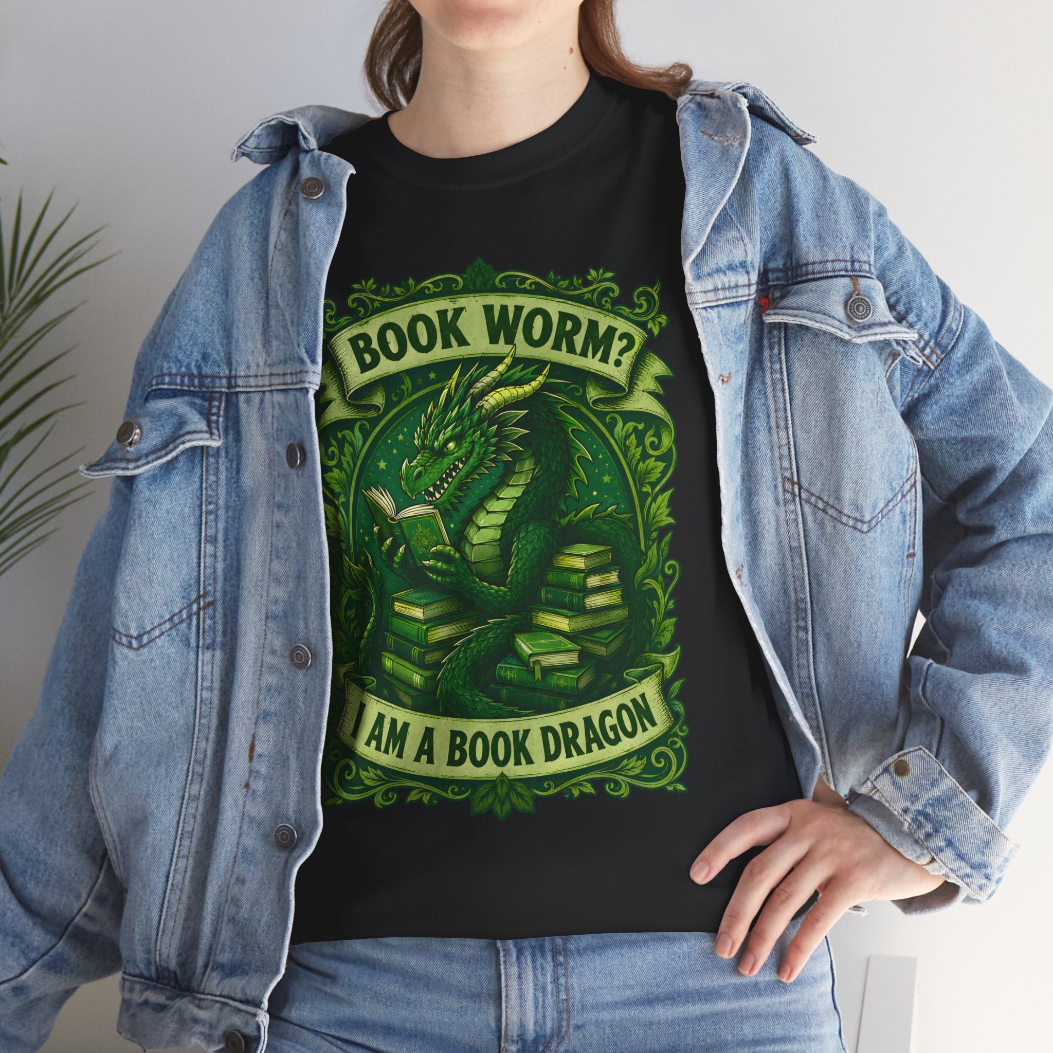 Book Worm? I Am a Book Dragon, Fantasy Reader T-shirt