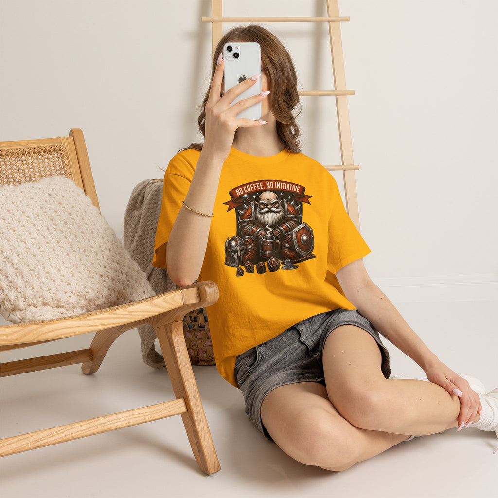 No Coffee, No Initiative | Fantasy RPG T-shirt