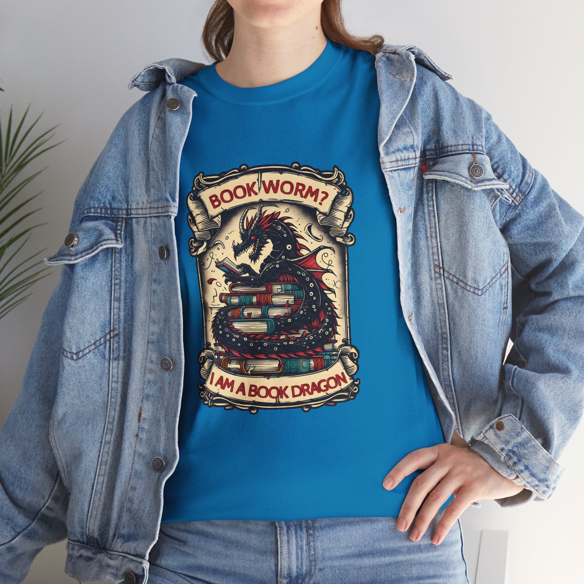 Book Worm? I Am a Book Dragon, Fantasy Reader T-shirt