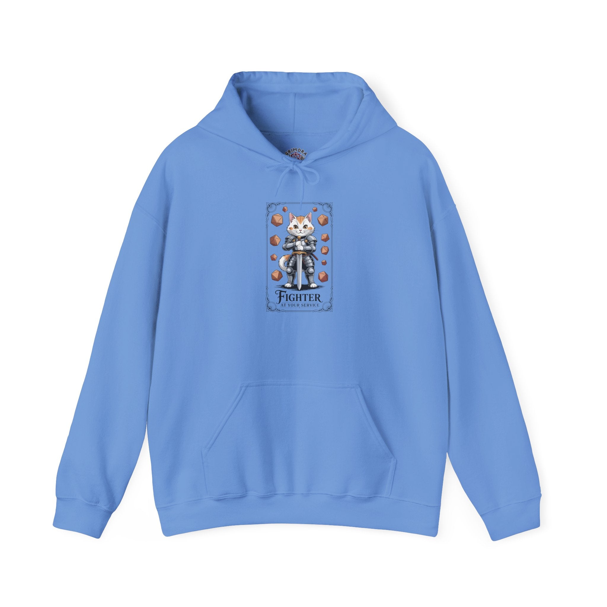 Fighter Cat at Your Service D&D Hoodie | Cat Lover RPG Gift