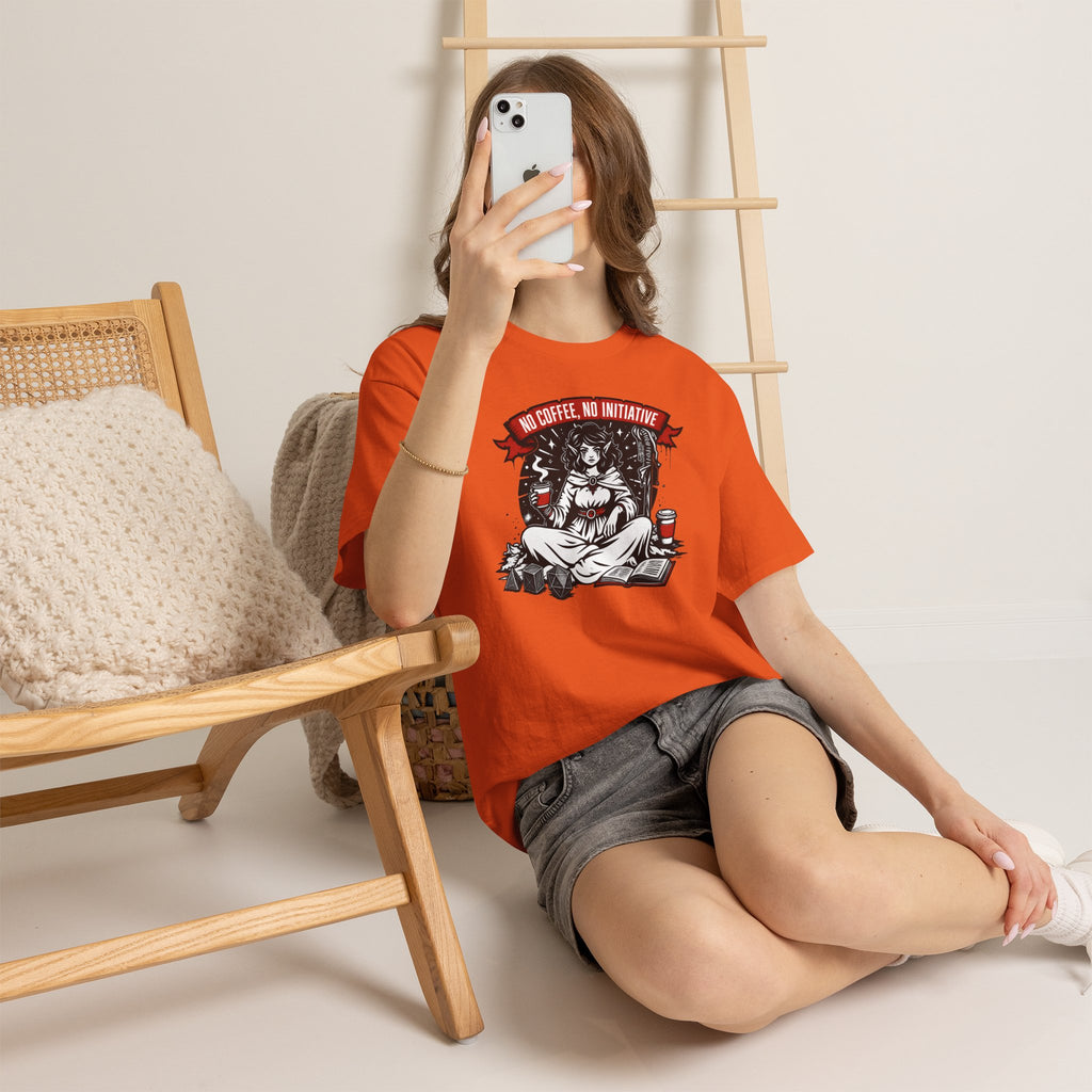 No Coffee, No Initiative | Fantasy RPG T-shirt