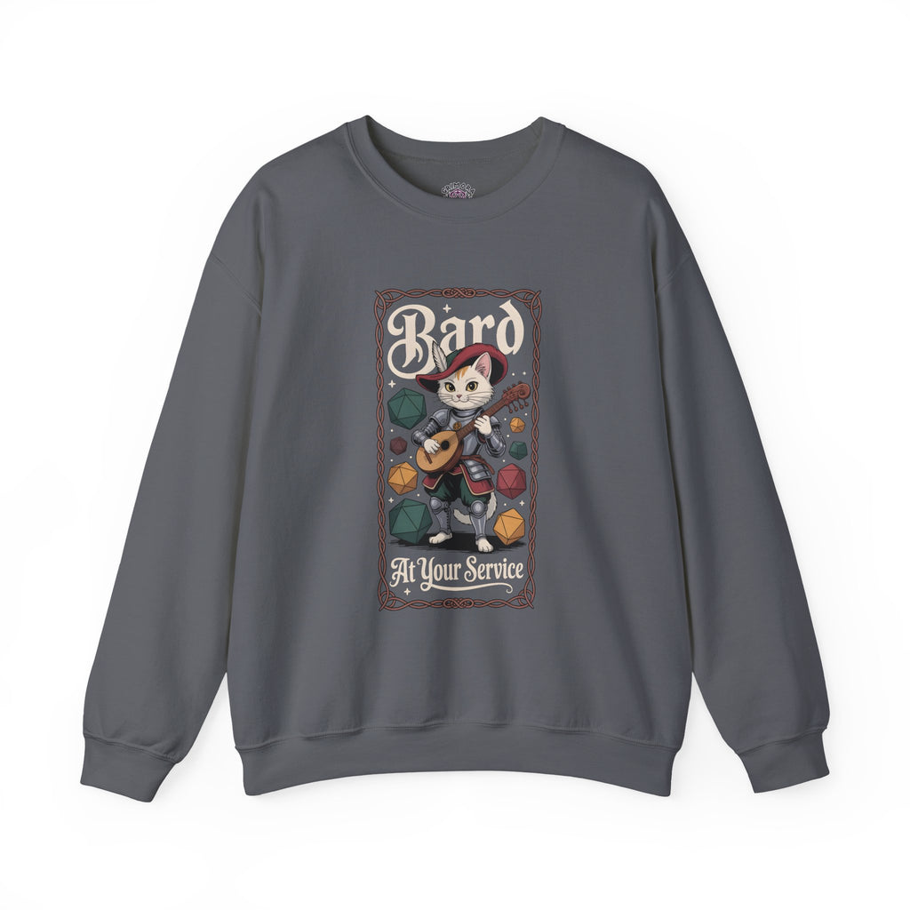 Bard Cat at Your Serivece D&D Sweatshirt | Cat Lover RPG Gift