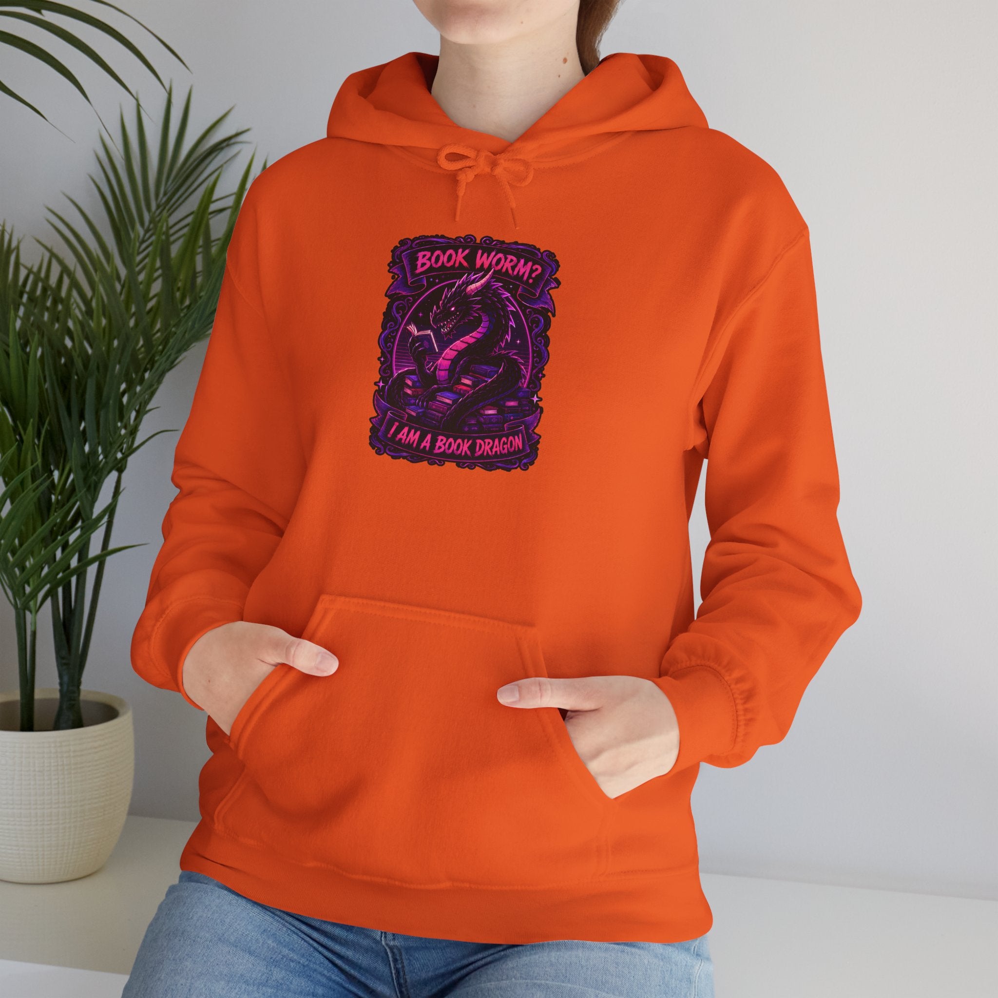 Book Worm? I Am a Book Dragon, Fantasy Reader Hoodie