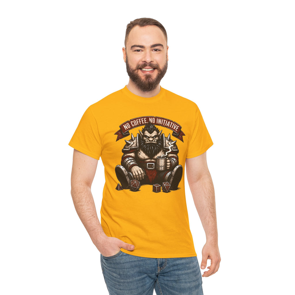 No Coffee, No Initiative | Fantasy RPG T-shirt