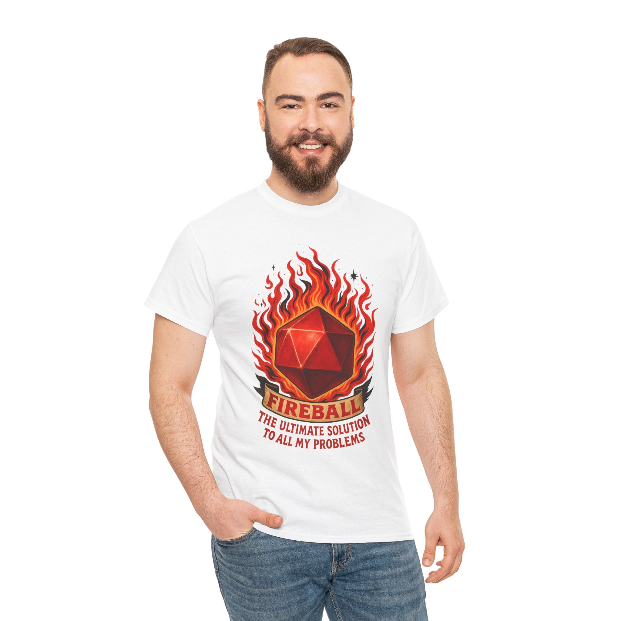 Fireball – The Ultimate Solution to All My Problems| Funny RPG T-shirt