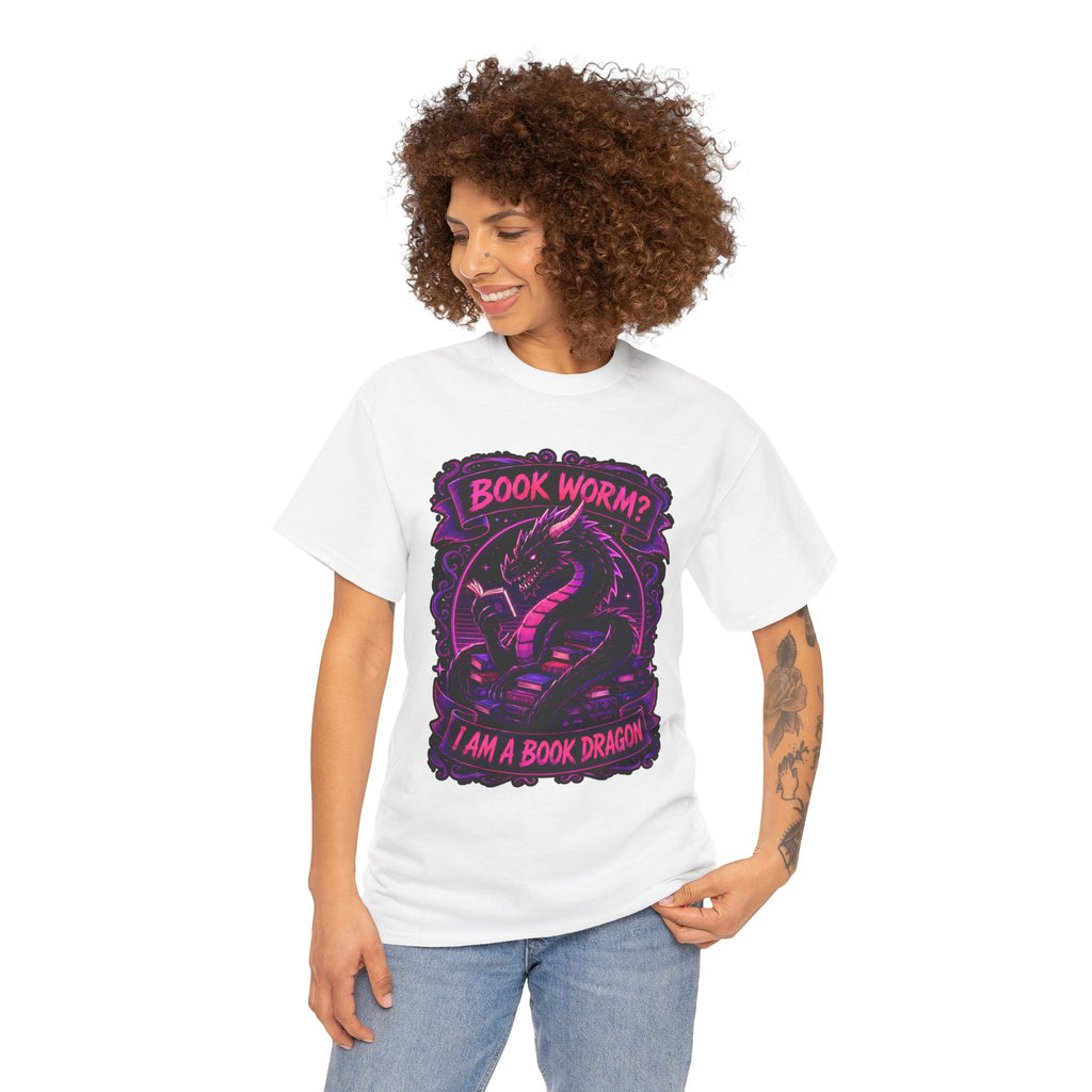 Book Worm? I Am a Book Dragon, Fantasy Reader T-shirt