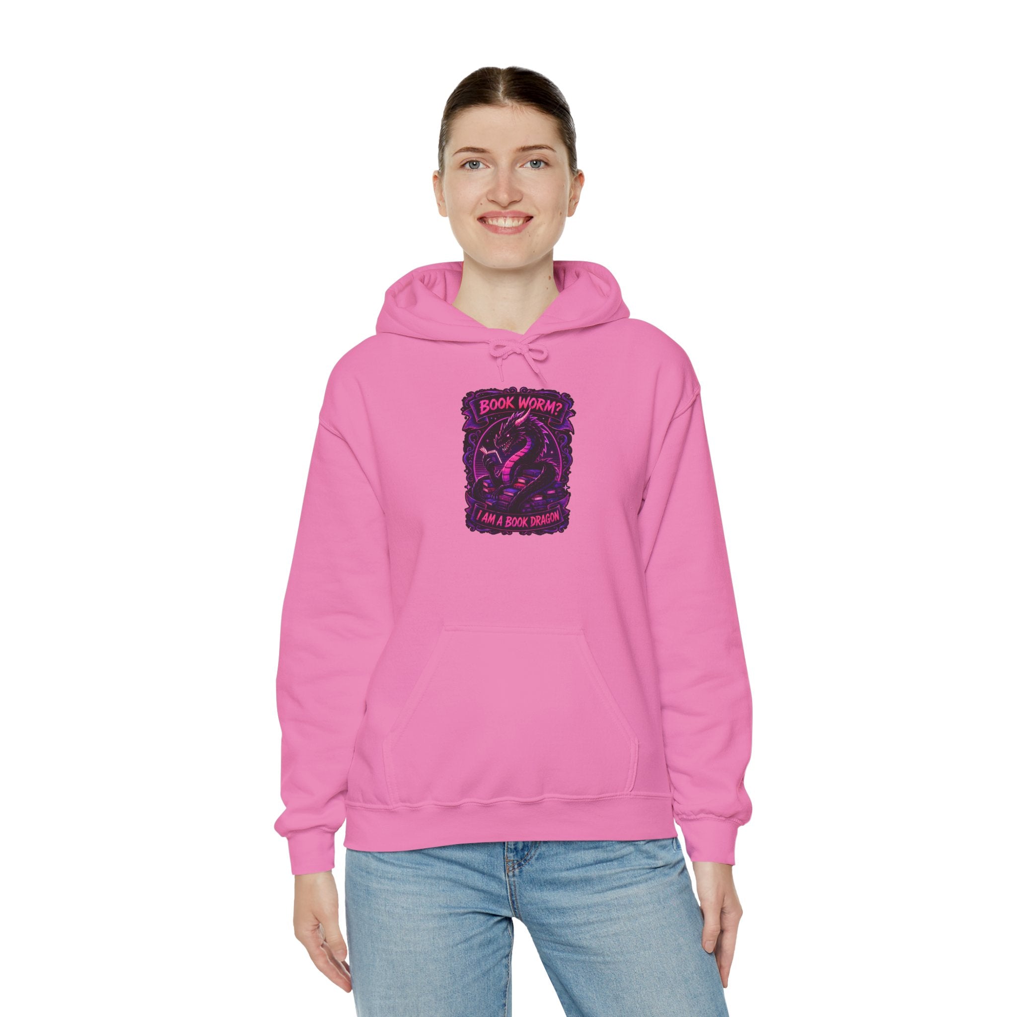 Book Worm? I Am a Book Dragon, Fantasy Reader Hoodie